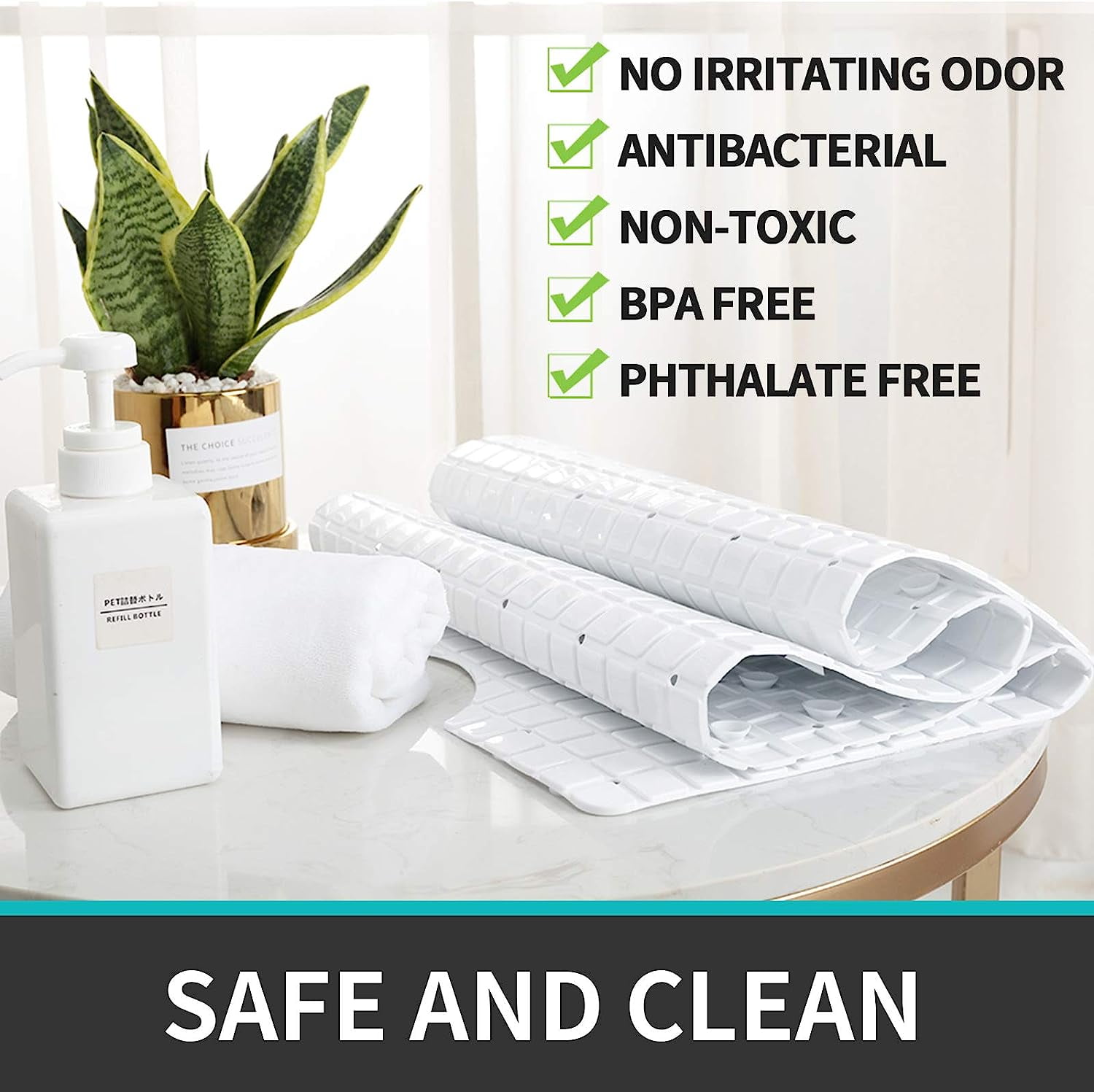 PABUBE Shower Mat for Bathtub Bath Mat for Tub, Non-Slip Bathtub Mat Machine Washable Tub Mat