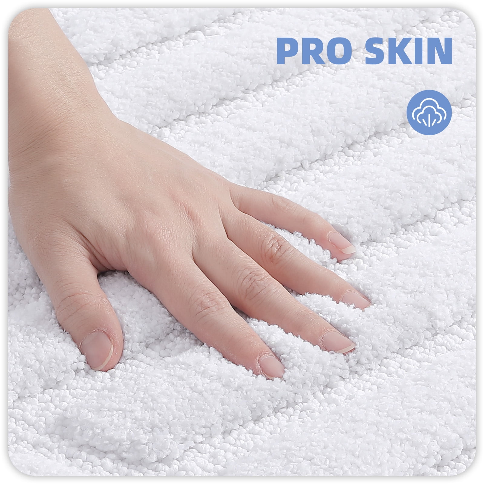 PABUBE Bathroom Rug, Soft Absorbent Bathroom Mat, Non Slip Shag Bath Rug, Machine Washable Bath Mat