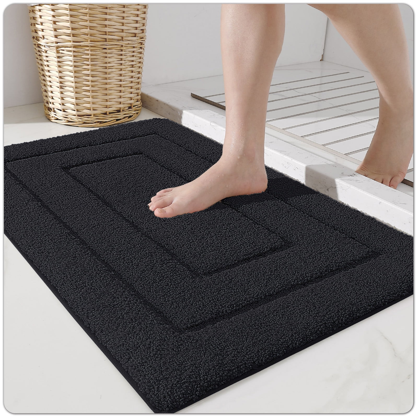 OEAKAY Bathroom Rug, Ultra Soft Absorbent Bath Rug for Bathroom, Premium Microfiber Shag Bath Mat, Non-Slip Bath Rug Machine Washable