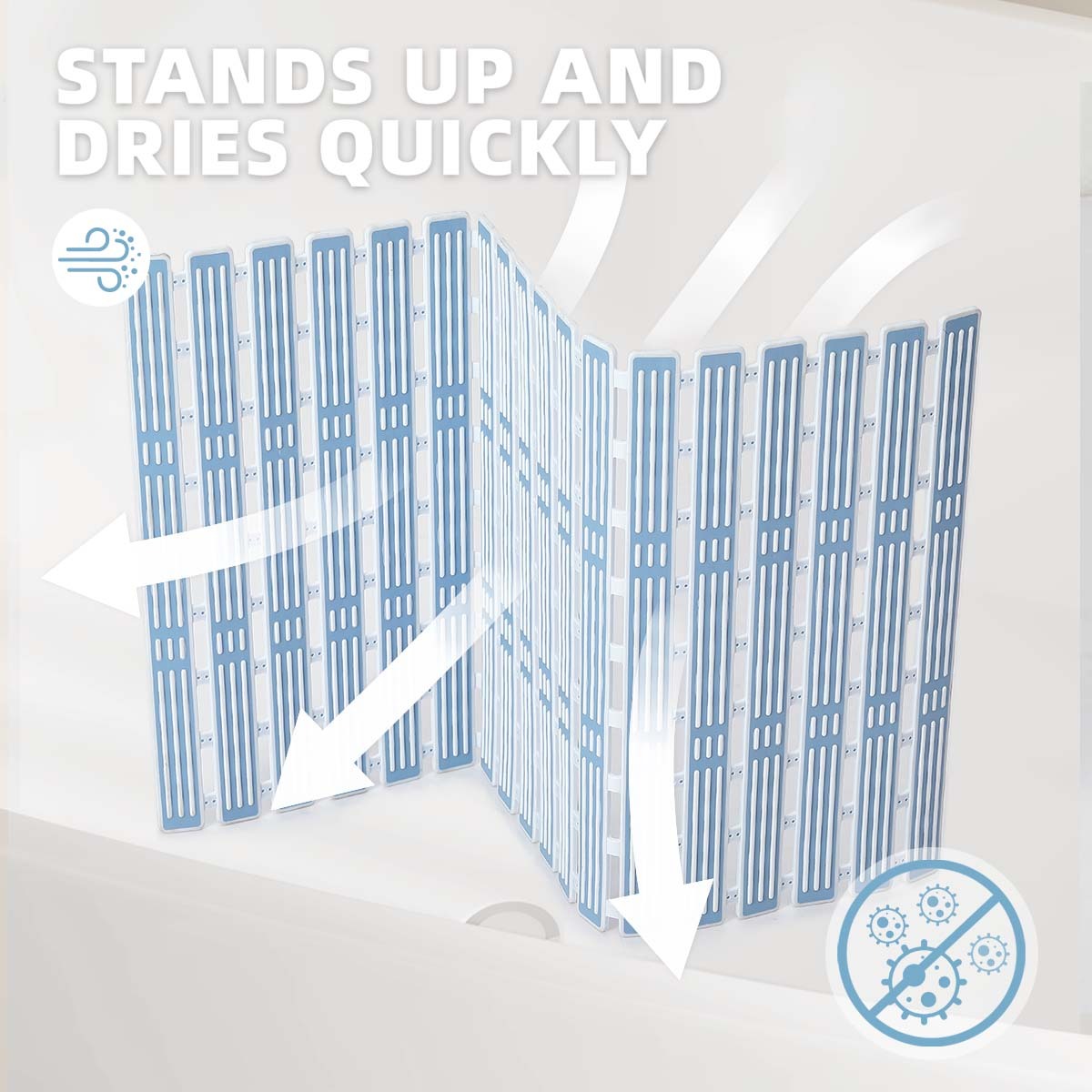 OEAKAY Shower Mat for Bathtub Bath Mat for Tub 16"x 35" Non-Slip Bathtub Mat Machine Washable Tub Mat, White