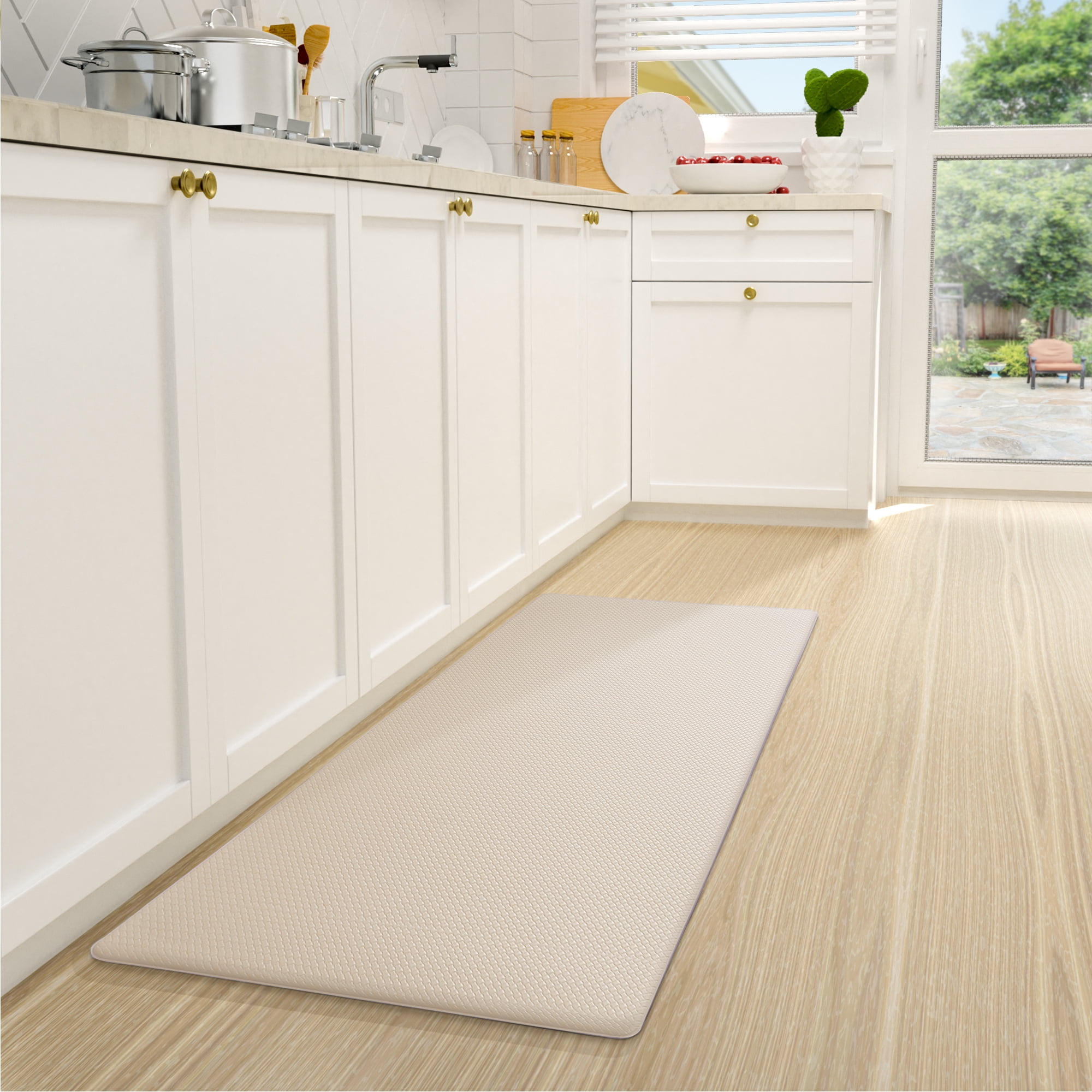 PABUBE Kitchen Rug and Mat Kitchen Mat Anti Fatigue, Non Slips Kitchen Floor Mat, Kitchen Rug or Mat Washable