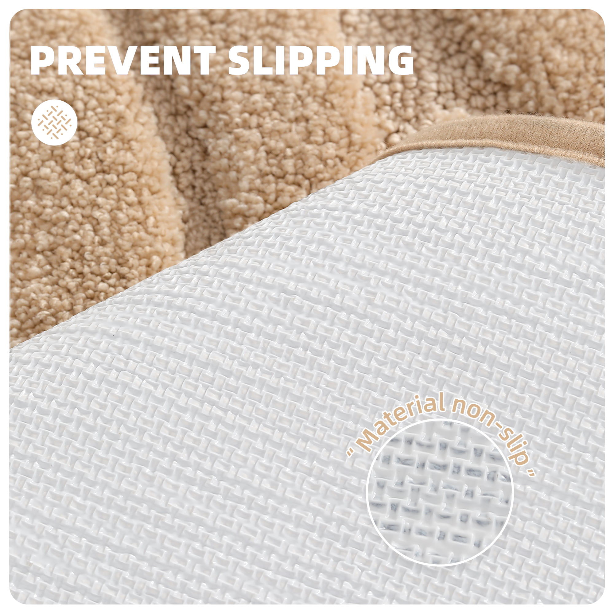 PABUBE Bathroom Rug, Soft Absorbent Bathroom Mat, Non Slip Shag Bath Rug, Machine Washable Bath Mat