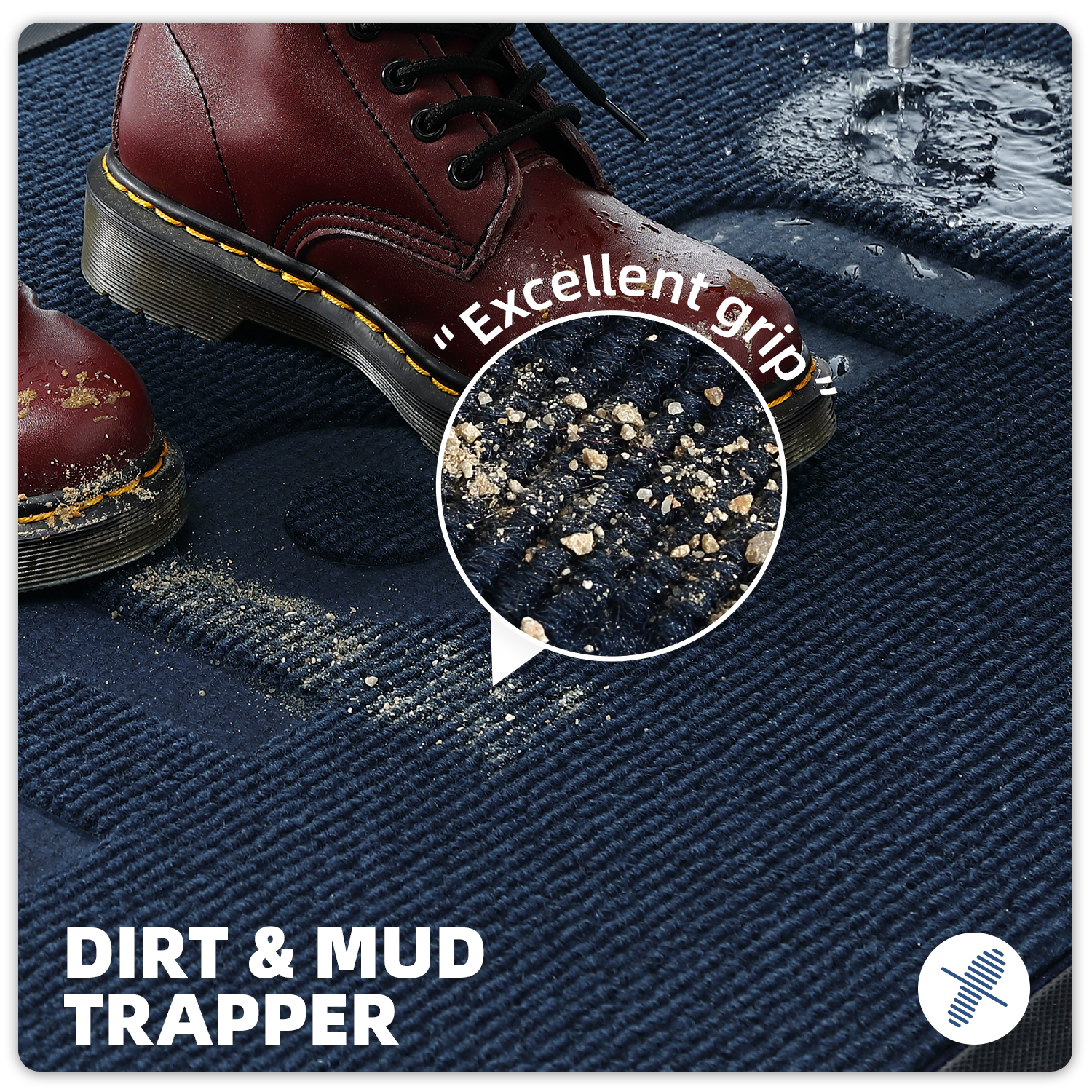 PABUBE Outdoor Mat Non Slip Heavy Duty Doormat Welcome Mats for Outside Low Profile Front Dirt Trapper Door Mat for Outdoor Decor with Rubber Backing