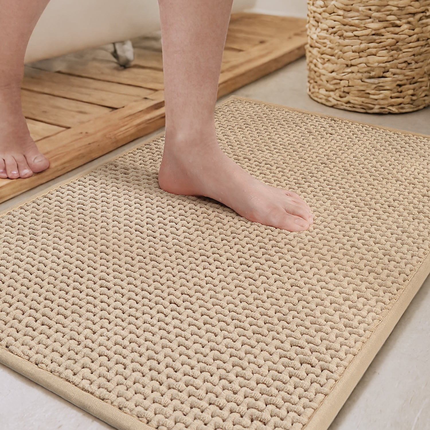 PABUBE Bathroom Rug, Non Slips Bath Mat, Machine Washable Bathroom Mat, Soft Absorbent Bathmat Bath Rug, Bathroom Rug and Mat for Bathroom Floor