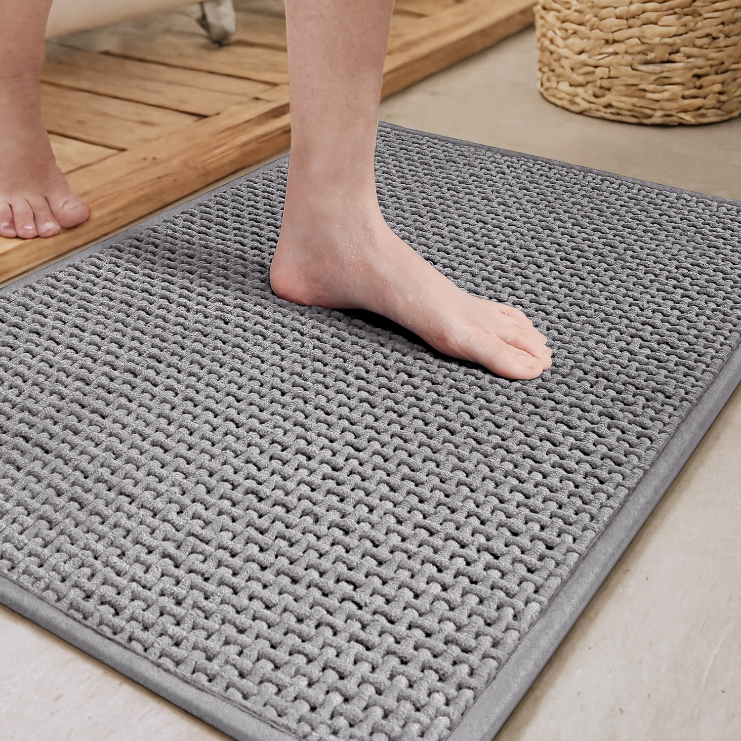 PABUBE Bathroom Rug, Non Slips Bath Mat, Machine Washable Bathroom Mat, Soft Absorbent Bathmat Bath Rug, Bathroom Rug and Mat for Bathroom Floor