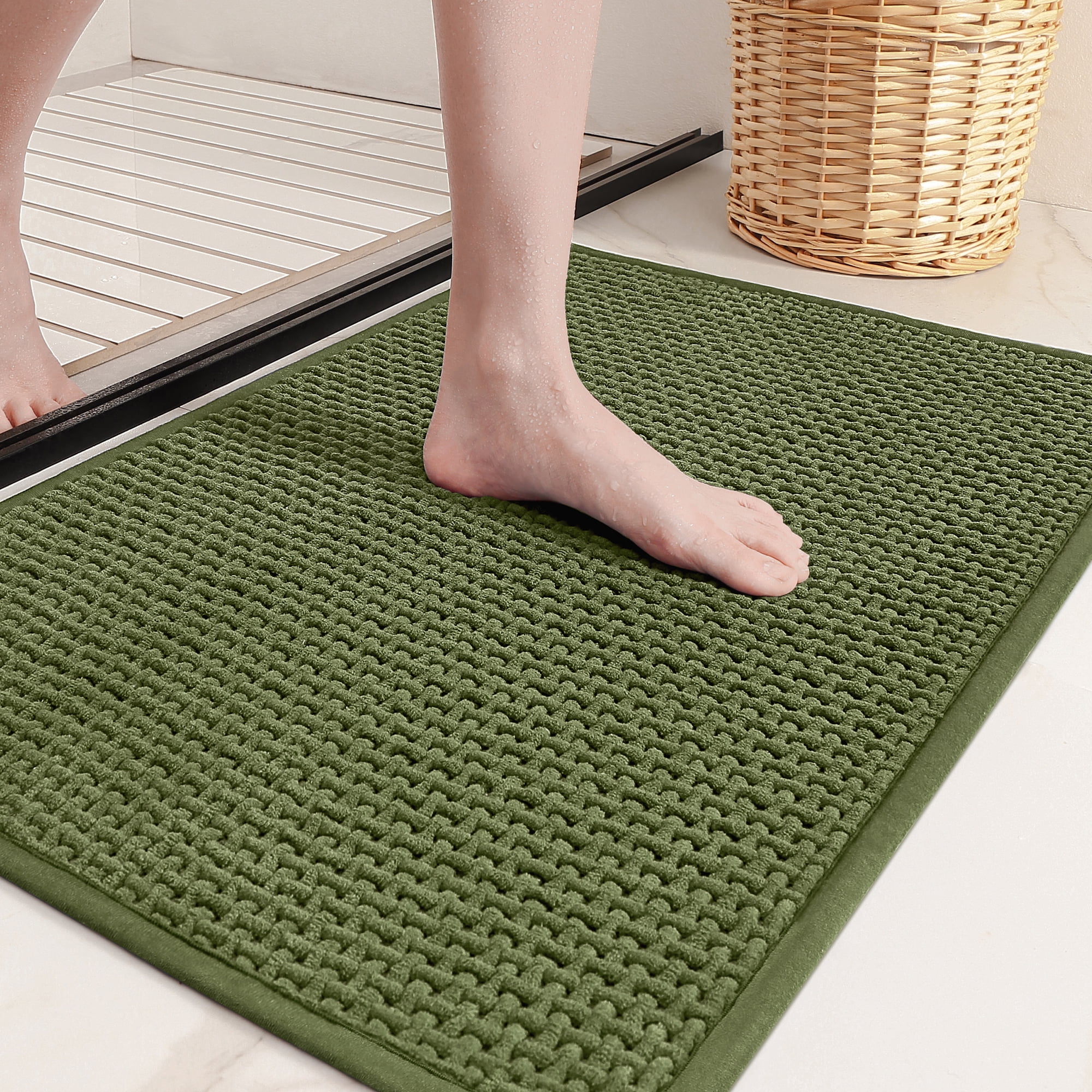 PABUBE Bathroom Rug, Non Slips Bath Mat, Machine Washable Bathroom Mat, Soft Absorbent Bathmat Bath Rug, Bathroom Rug and Mat for Bathroom Floor
