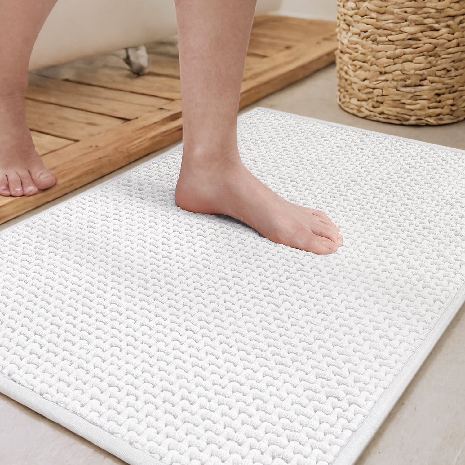 PABUBE Bathroom Rug, Non Slips Bath Mat, Machine Washable Bathroom Mat, Soft Absorbent Bathmat Bath Rug, Bathroom Rug and Mat for Bathroom Floor