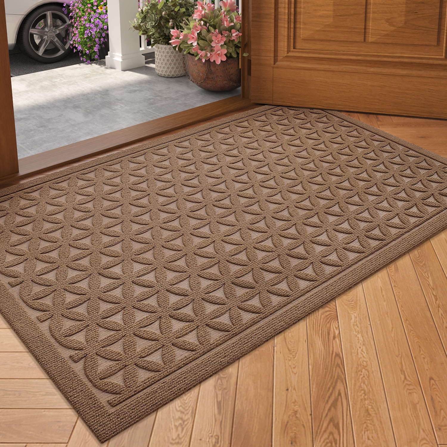 PABUBE Doormat for Inside, Durable Dirt Trapper Welcome Mat for Inside, Low Pile Indoor Doormat, Non Slip Entry Rugs for Inside