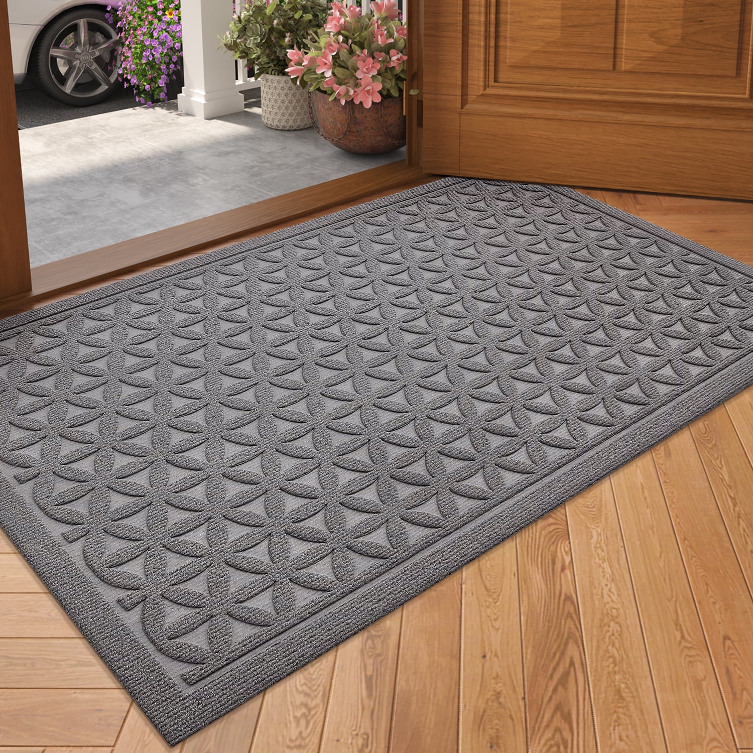 PABUBE Doormat for Inside, Durable Dirt Trapper Welcome Mat for Inside, Low Pile Indoor Doormat, Non Slip Entry Rugs for Inside