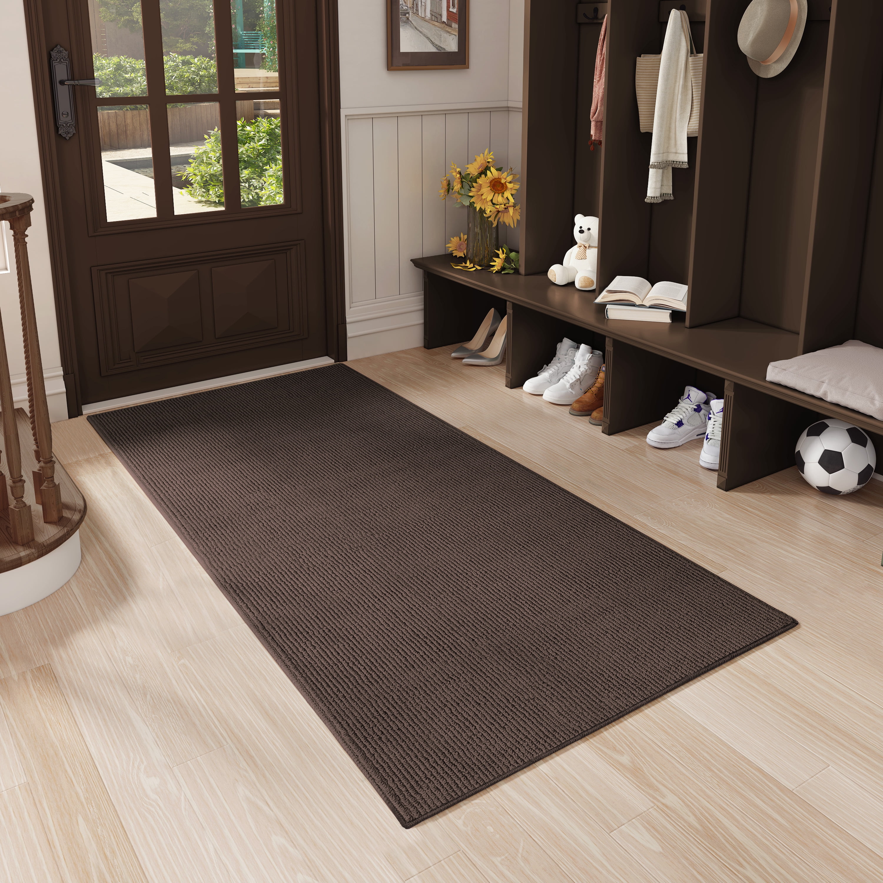 PABUBE Indoor and Outdoor Doormats, 20"x32" Front Door Rugs, Dirt Trapper Inside Door Mats, Non Slip Washable Welcome Mat Entryway Rug for Entryway