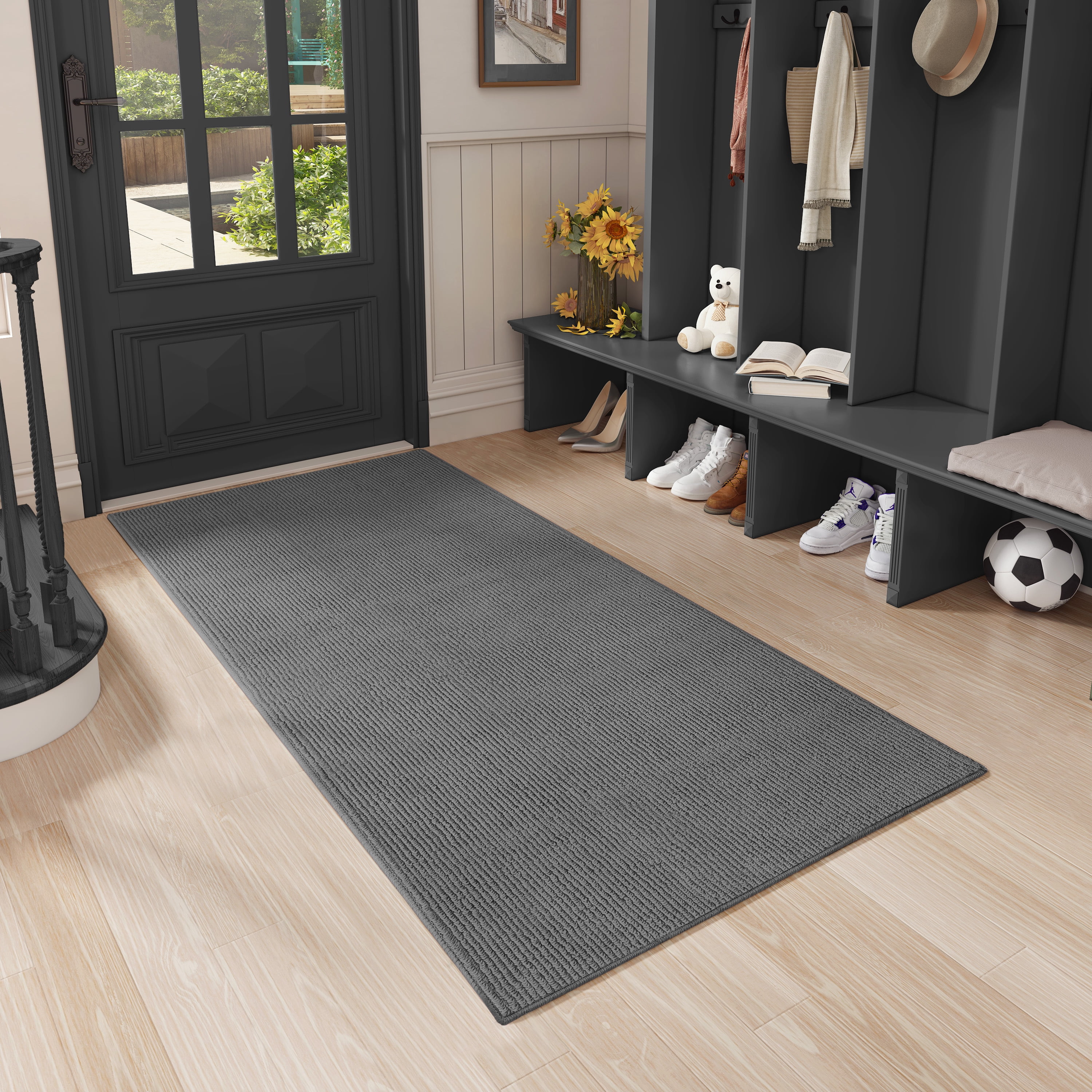 PABUBE Indoor and Outdoor Doormats, 20"x32" Front Door Rugs, Dirt Trapper Inside Door Mats, Non Slip Washable Welcome Mat Entryway Rug for Entryway