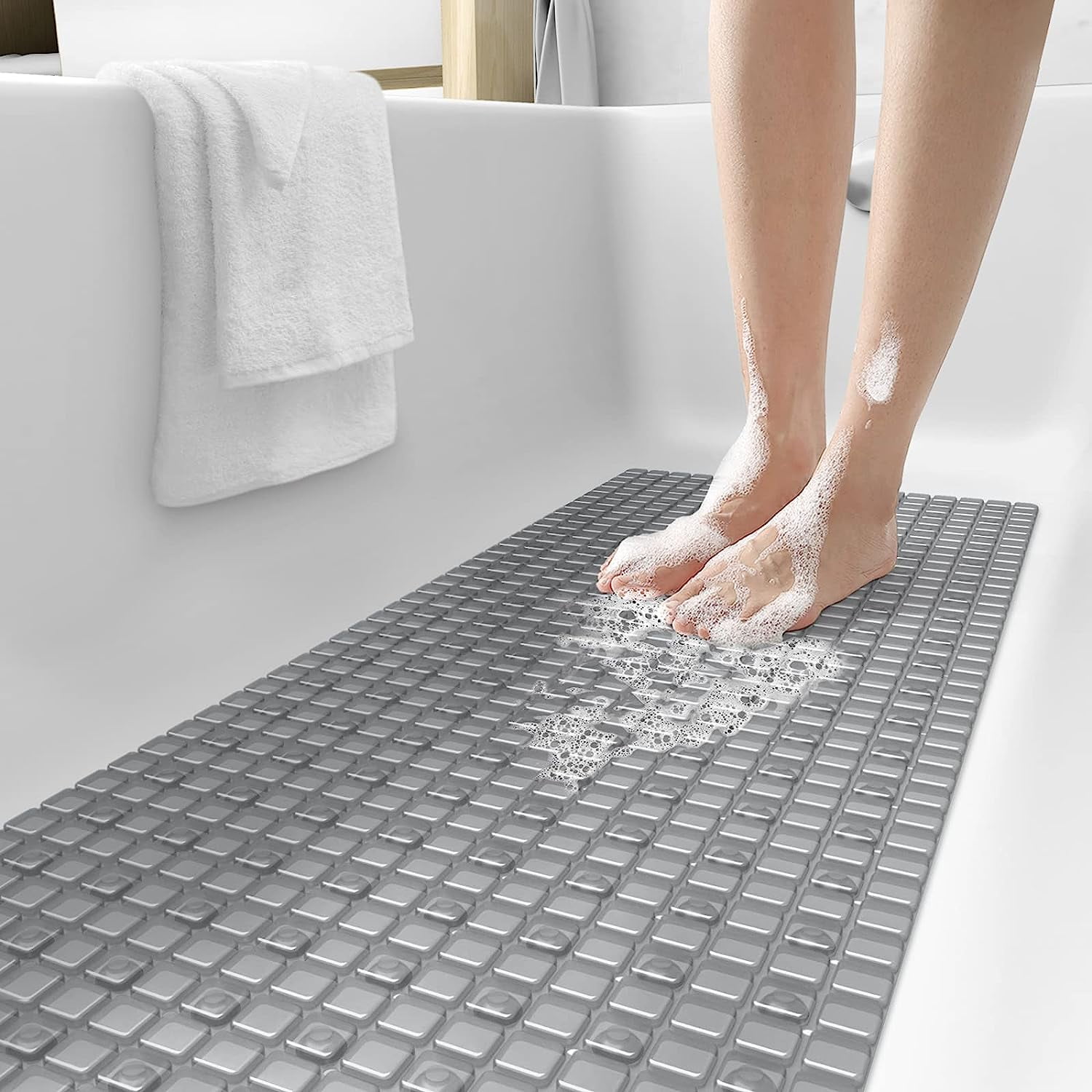 PABUBE Shower Mat for Bathtub Bath Mat for Tub, Non-Slip Bathtub Mat Machine Washable Tub Mat