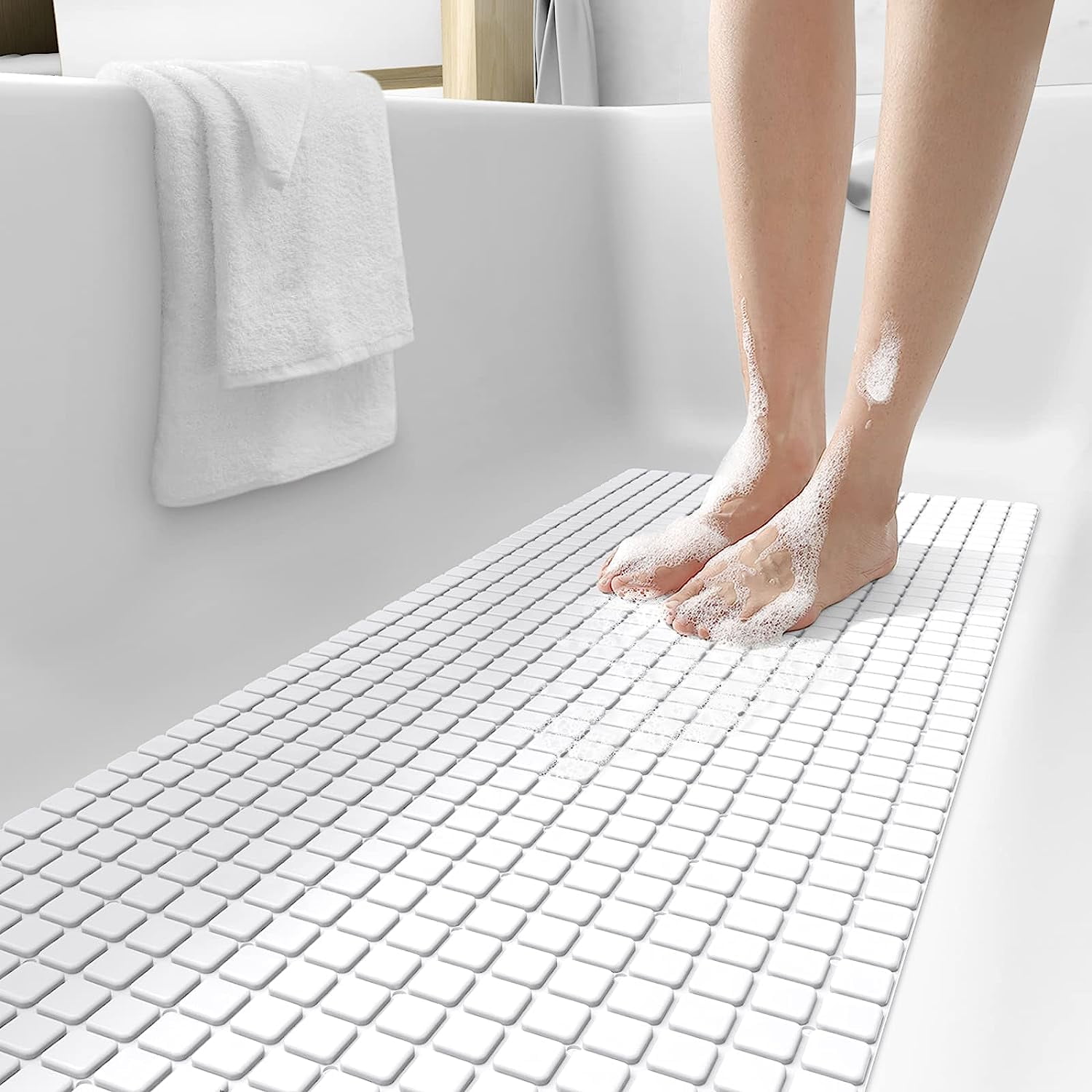 PABUBE Shower Mat for Bathtub Bath Mat for Tub, Non-Slip Bathtub Mat Machine Washable Tub Mat