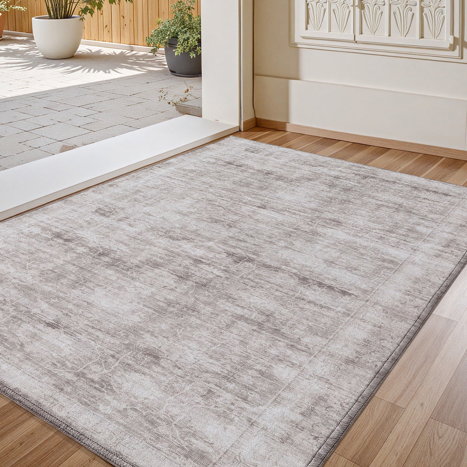 PABUBE Vintage Indoor Doormat Washable, Boho Entry Rug for Front Door - Low Profile Retro Welcome Mat for Inside Non Slip Entryway Rug