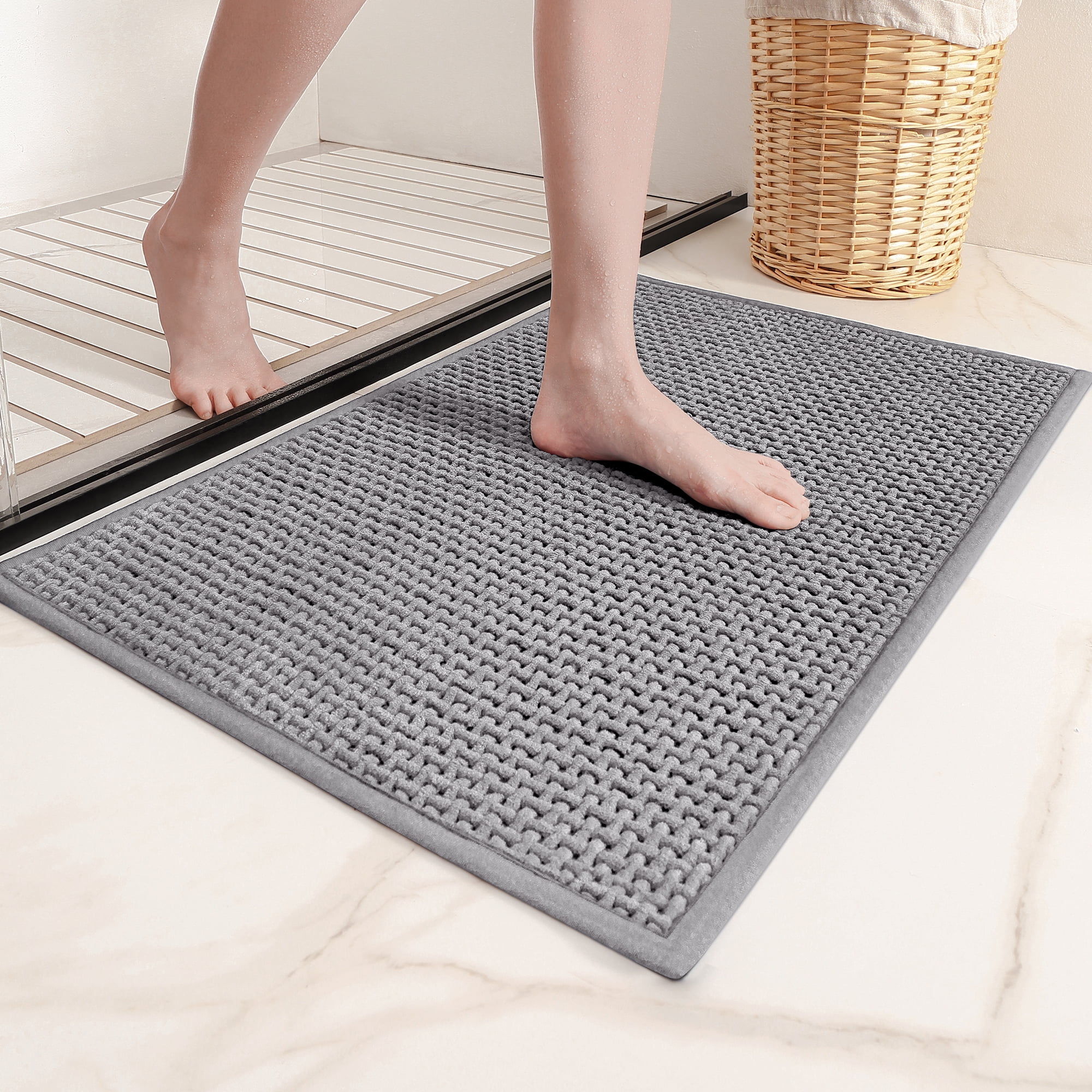PABUBE Bathroom Rug, Non Slips Bath Mat, Machine Washable Bathroom Mat, Soft Absorbent Bathmat Bath Rug, Bathroom Rug and Mat for Bathroom Floor