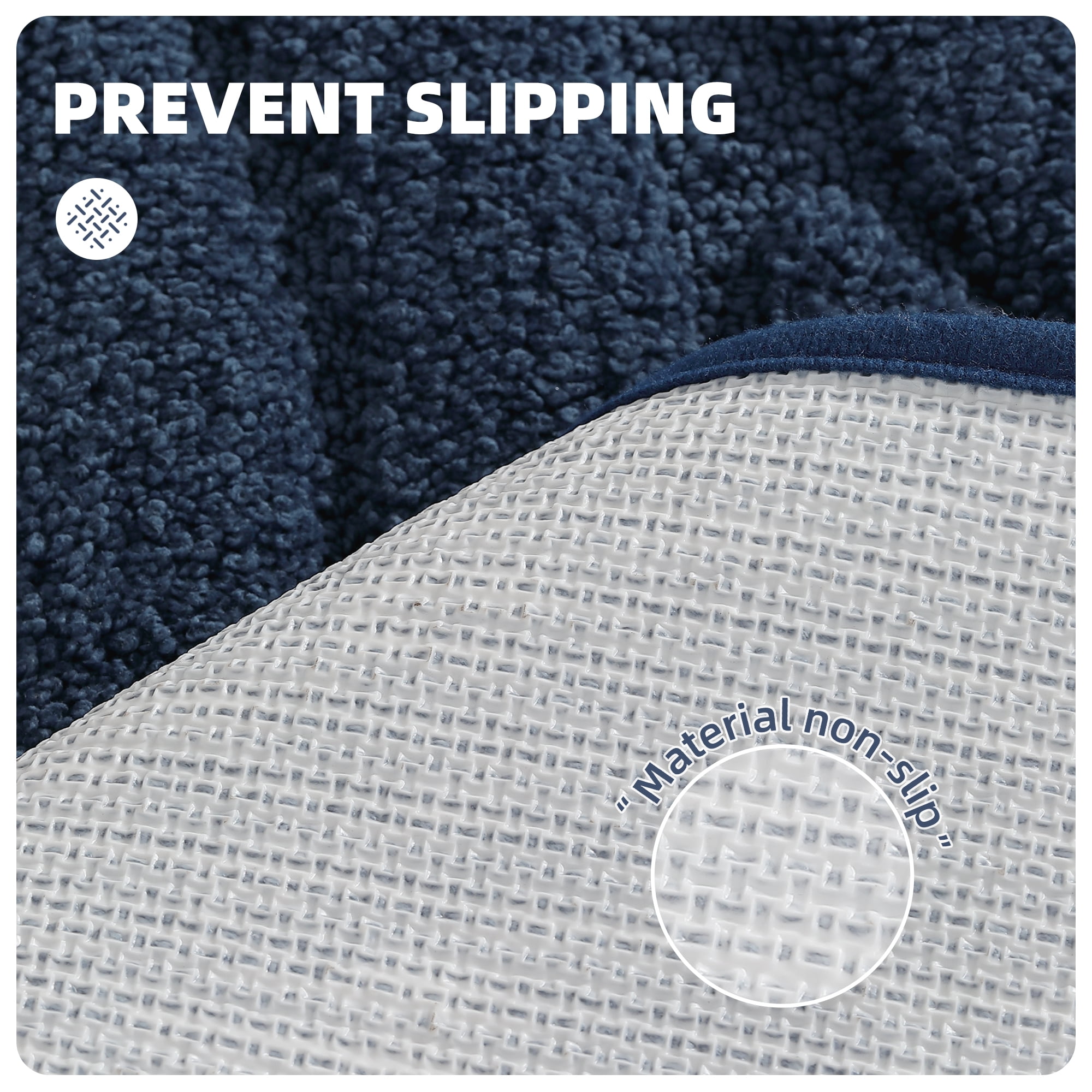 PABUBE Bathroom Rug, Soft Absorbent Bathroom Mat, Non Slip Shag Bath Rug, Machine Washable Bath Mat