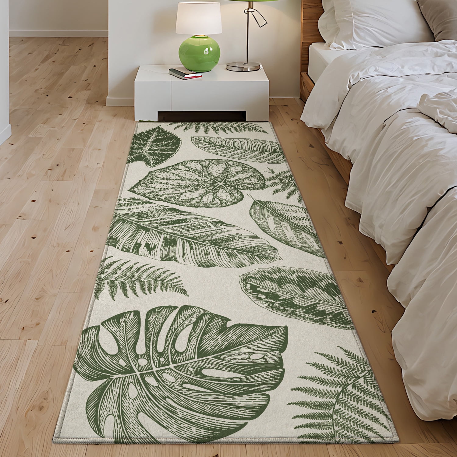 PABUBE Area Rugs for Bedroom,Vintage Bedroom Rug Washable,Non Slip Washable Rugs Retro Indoor Rug,Low Pile Soft Light Floral Print Floor Carpet for Living Room,Dining Room,Nursery,Home Office