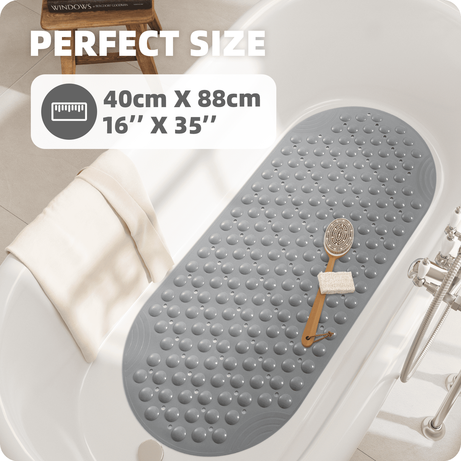PABUBE Shower Mat for Bathtub Bath Mat for Tub, Non-Slip Bathtub Mat Machine Washable Tub Mat