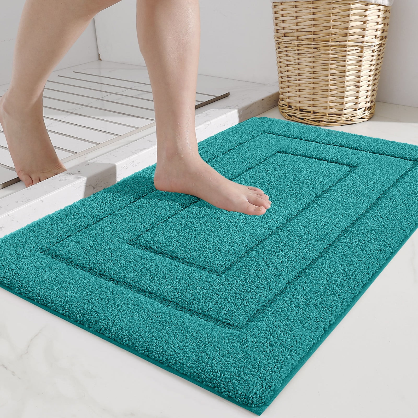 OEAKAY Bathroom Rug, Ultra Soft Absorbent Bath Rug for Bathroom, Premium Microfiber Shag Bath Mat, Non-Slip Bath Rug Machine Washable