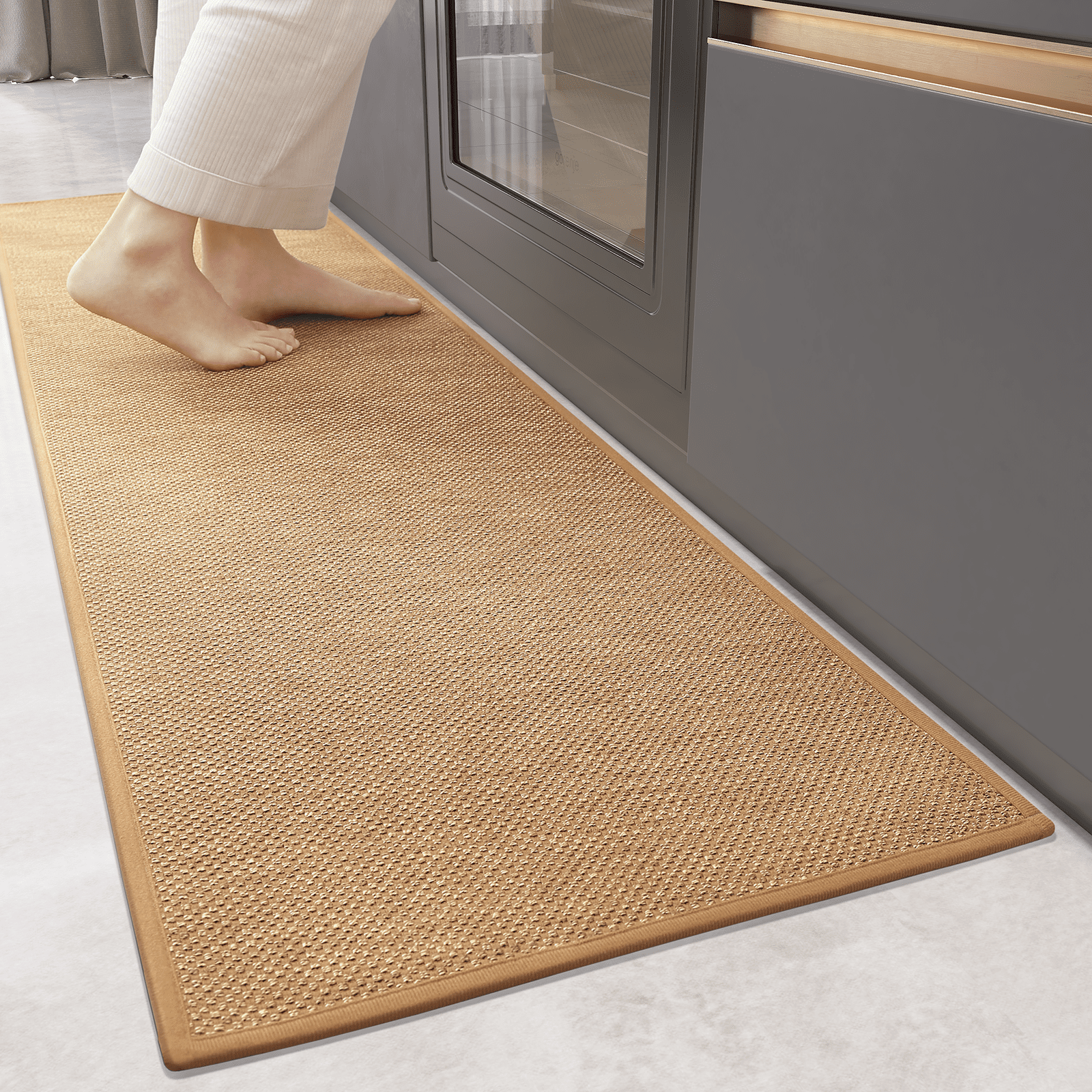PABUBE Kitchen Rugs Non Slip Washable Absorbent Kitchen Mats Woven Kitchen Runner Rug Kitchen Floor Mats for in Front of Sink Laundry Room Hallway