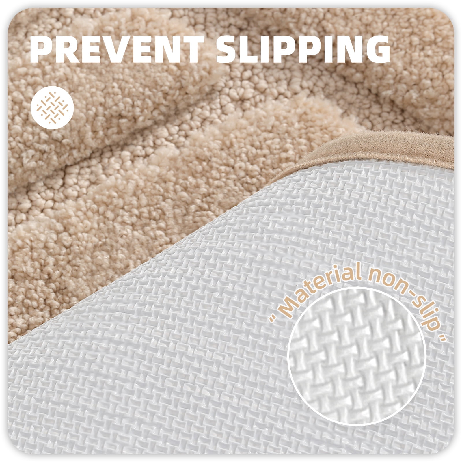 PABUBE Bathroom Rug, Soft Absorbent Bathroom Mat, Non Slip Shag Bath Rug, Machine Washable Bath Mat