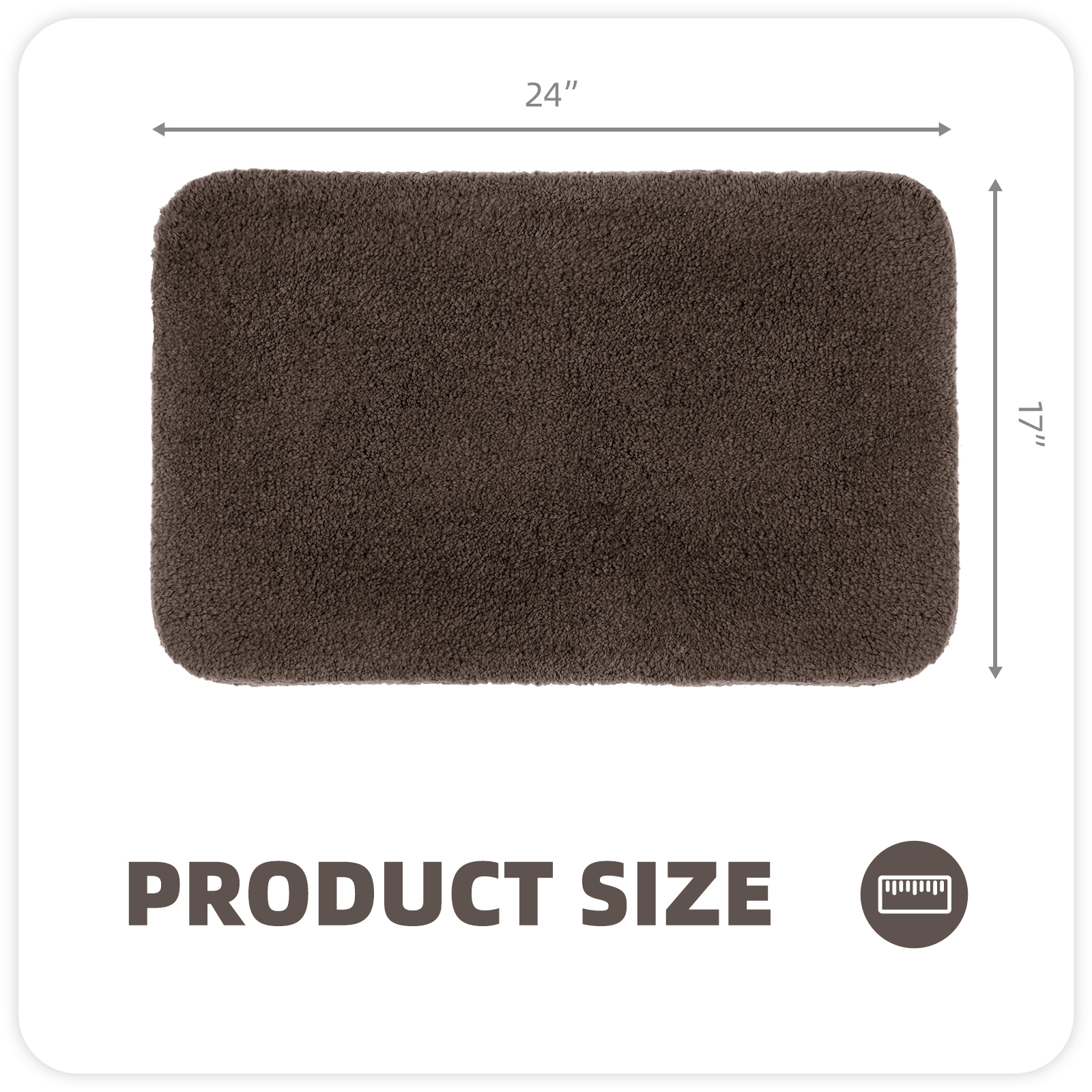 PABUBE Bathroom Rug Non-Slip Bathroom Mat Shag Bath Rugs Microfiber, Absorbent Bath Mat, Machine Washable,17"x24",White