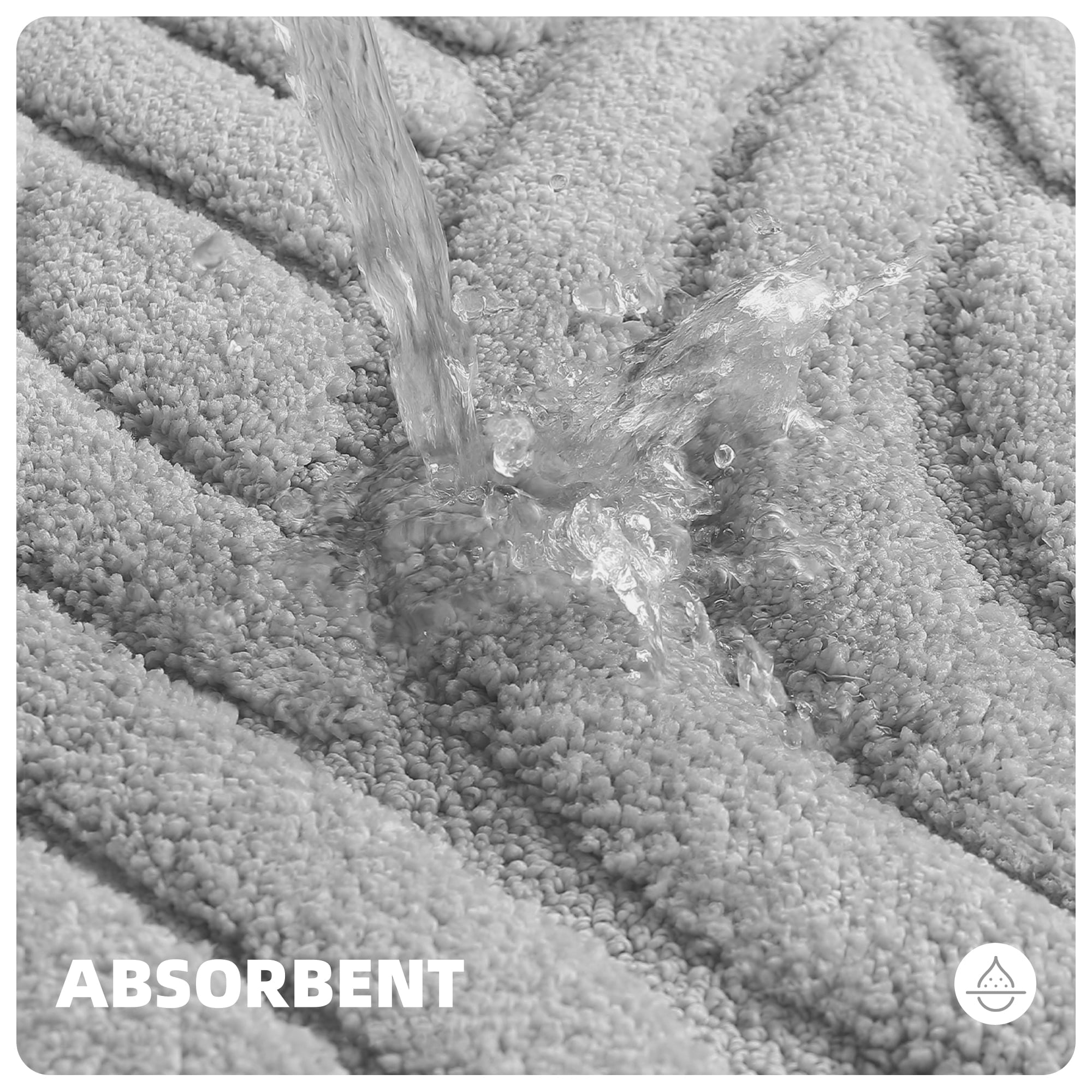 PABUBE Bathroom Rug, Soft Absorbent Bathroom Mat, Non Slip Shag Bath Rug, Machine Washable Bath Mat