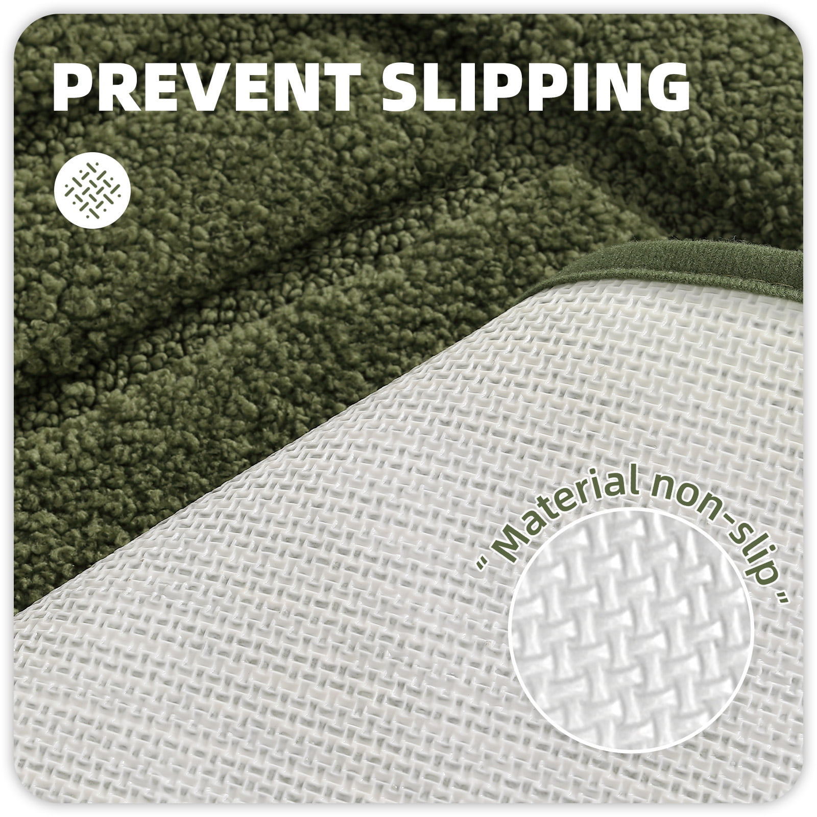 PABUBE Bathroom Rug, Soft Absorbent Bathroom Mat, Non Slip Shag Bath Rug, Machine Washable Bath Mat