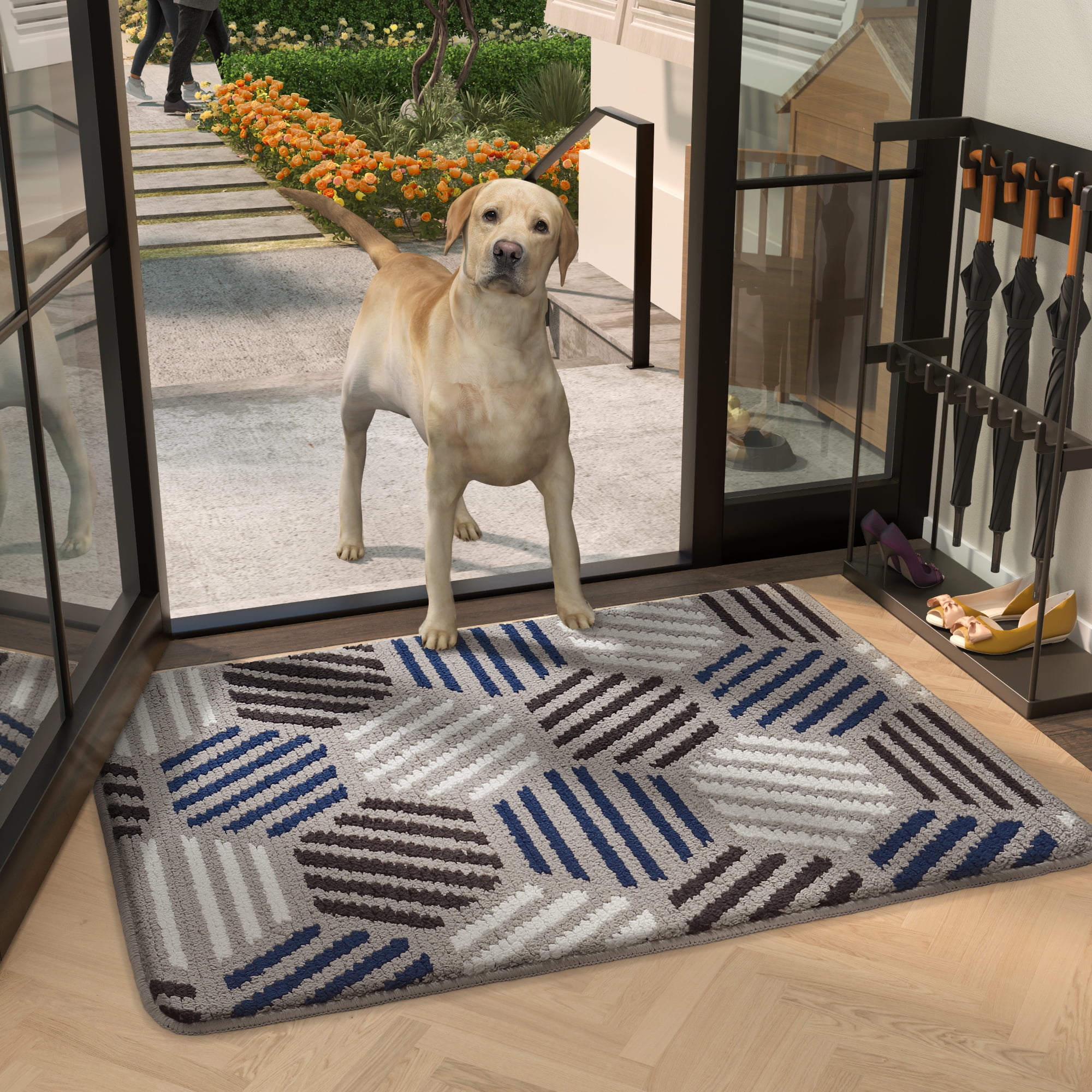 PABUBE Indoor and Outdoor Doormat, Anti Slip Front Door Mat for Entryway, Machine Washable Doormat for Inside