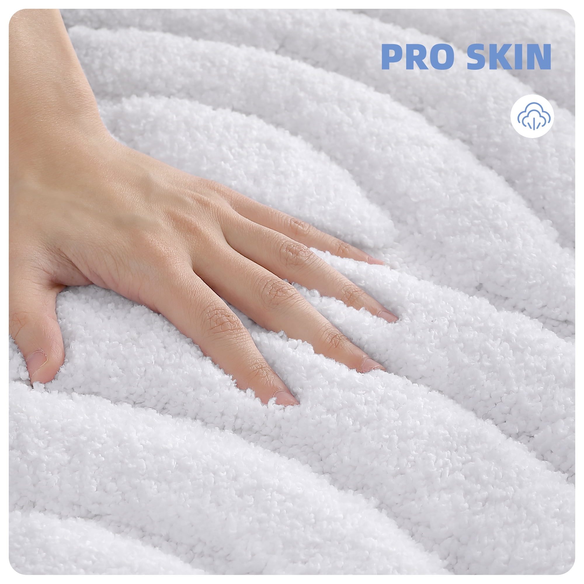 PABUBE Bathroom Rug, Soft Absorbent Bathroom Mat, Non Slip Shag Bath Rug, Machine Washable Bath Mat