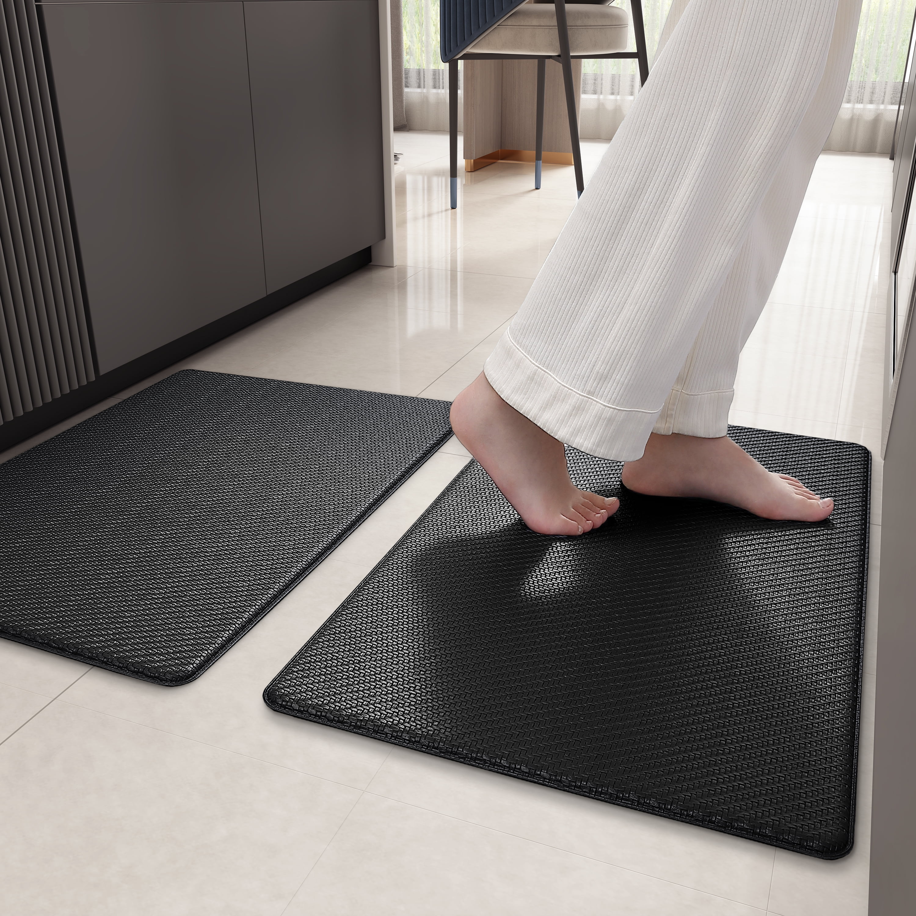 PABUBE Kitchen Rug and Mat Kitchen Mat Anti Fatigue, Non Slips Kitchen Floor Mat, Kitchen Rug or Mat Washable