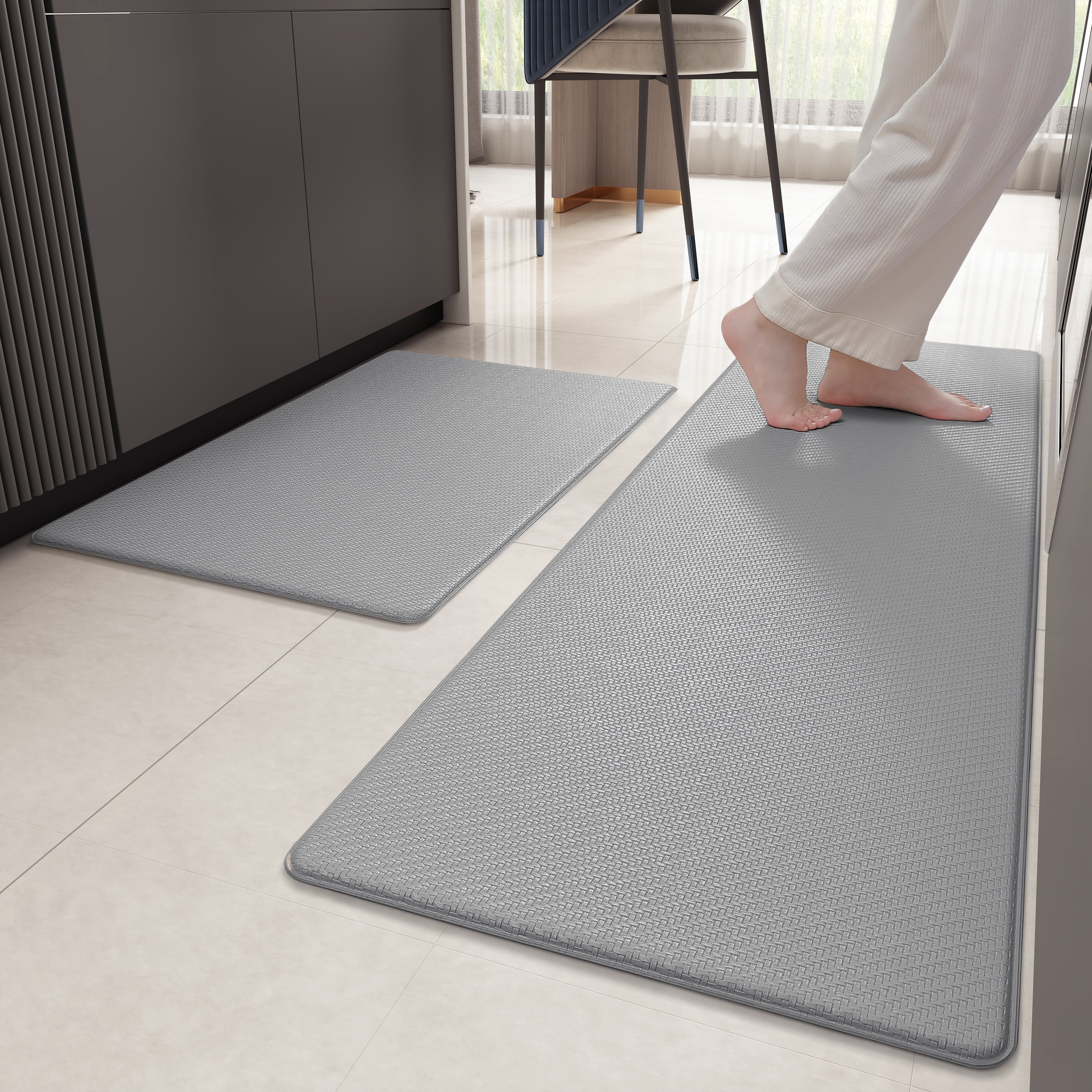 PABUBE Kitchen Rug and Mat Kitchen Mat Anti Fatigue, Non Slips Kitchen Floor Mat, Kitchen Rug or Mat Washable
