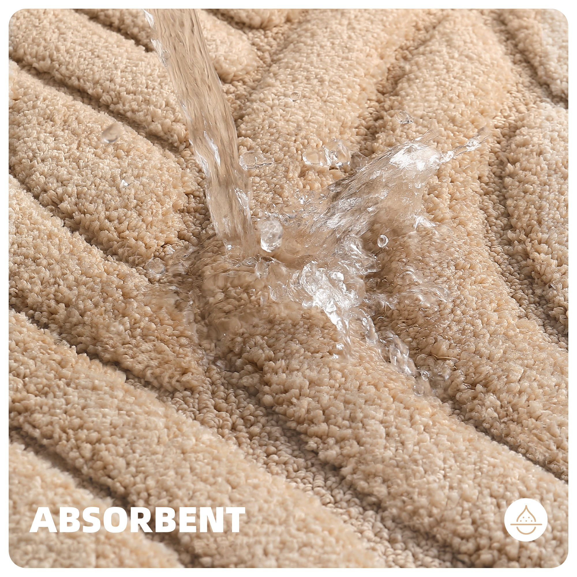 PABUBE Bathroom Rug, Soft Absorbent Bathroom Mat, Non Slip Shag Bath Rug, Machine Washable Bath Mat