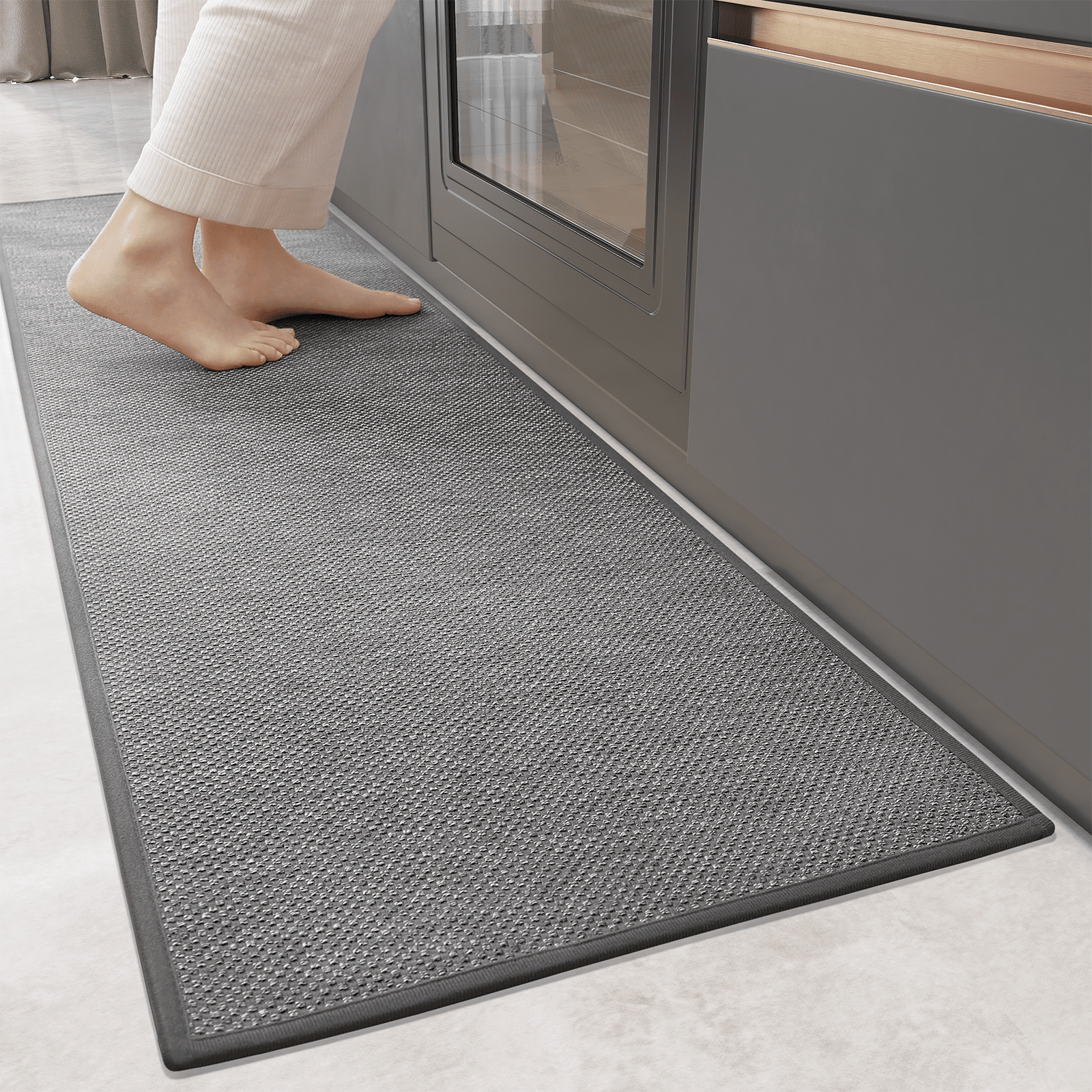 PABUBE Kitchen Rugs Non Slip Washable Absorbent Kitchen Mats Woven Kitchen Runner Rug Kitchen Floor Mats for in Front of Sink Laundry Room Hallway