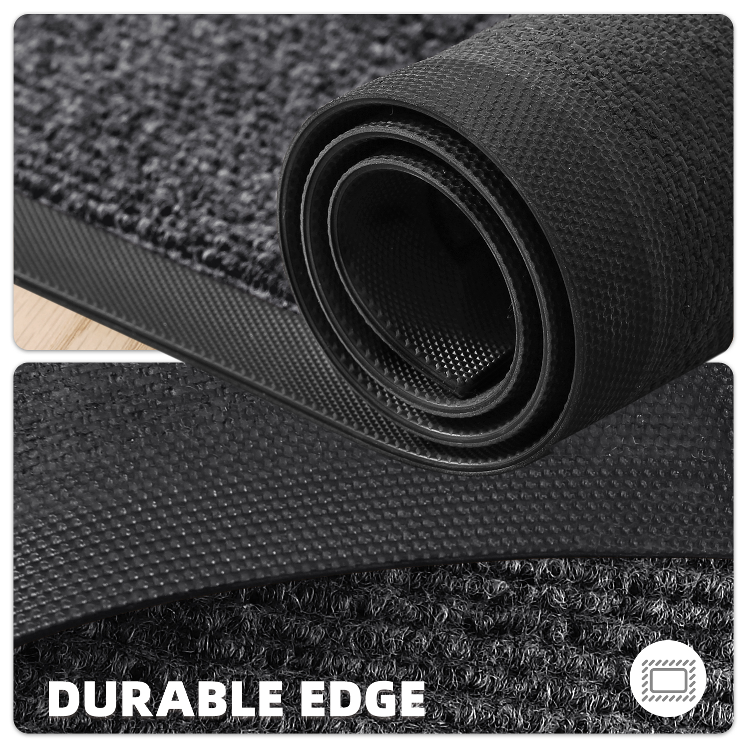 PABUBE Outdoor Mat Non Slip Heavy Duty Doormat Welcome Mats for Outside Low Profile Front Dirt Trapper Door Mat for Outdoor Decor with Rubber Backing