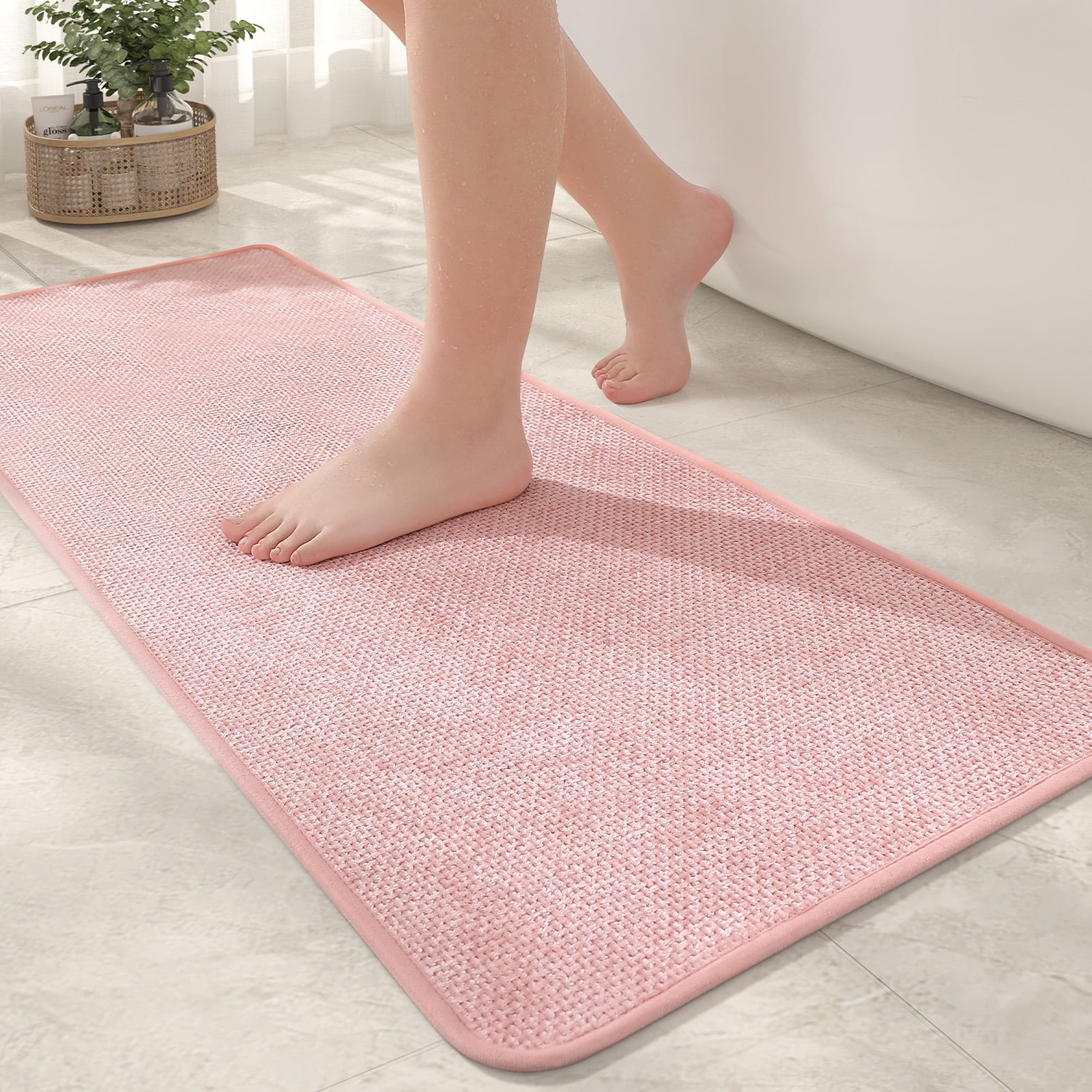 PABUBE Bathroom Rug, Non Slips Bath Mat, Machine Washable Bathroom Mat, Soft Absorbent Bathmat Bath Rug, Bathroom Rug and Mat for Bathroom Floor