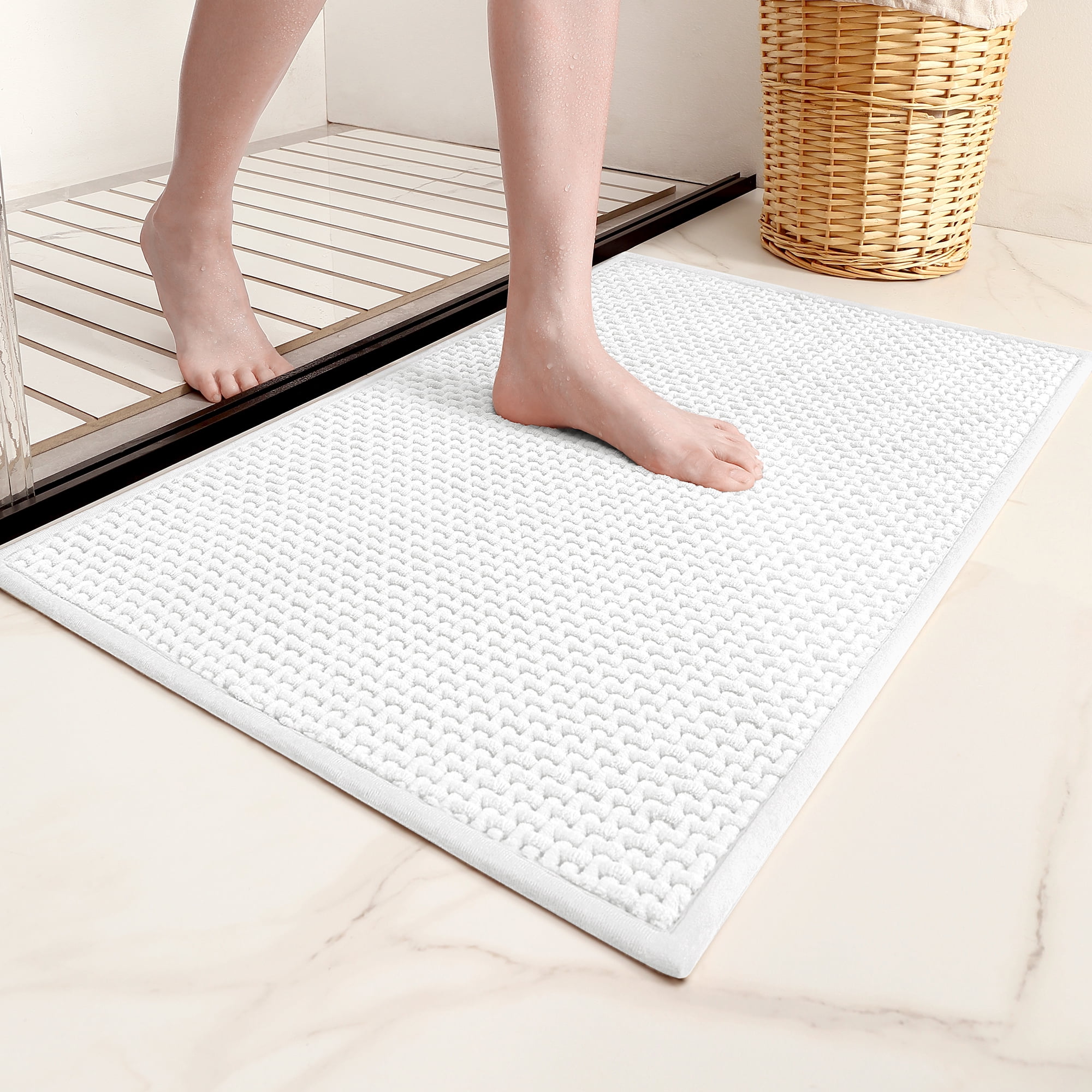 PABUBE Bathroom Rug, Non Slips Bath Mat, Machine Washable Bathroom Mat, Soft Absorbent Bathmat Bath Rug, Bathroom Rug and Mat for Bathroom Floor