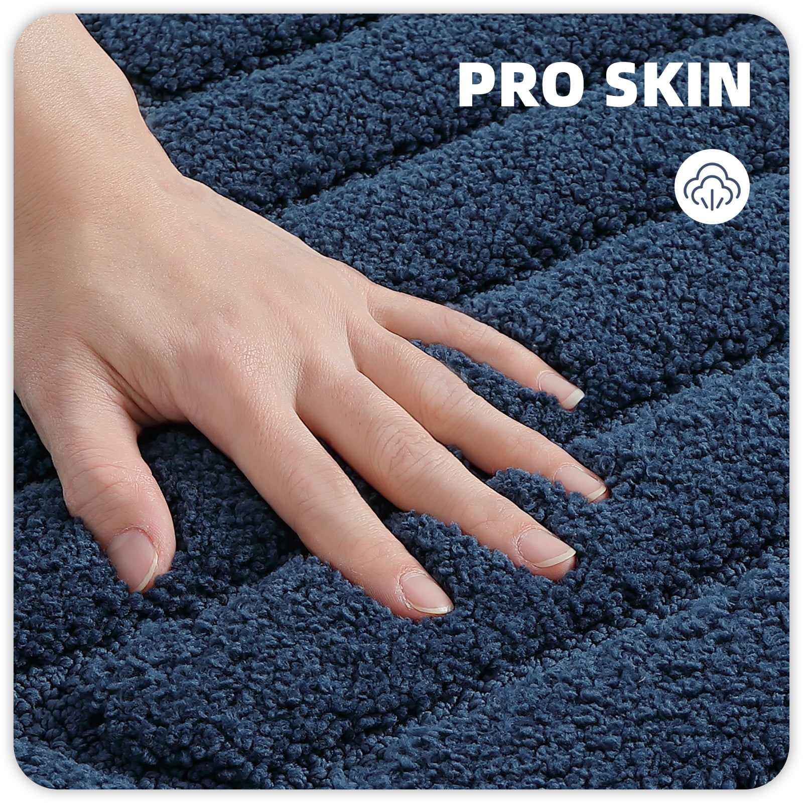 PABUBE Bathroom Rug, Soft Absorbent Bathroom Mat, Non Slip Shag Bath Rug, Machine Washable Bath Mat
