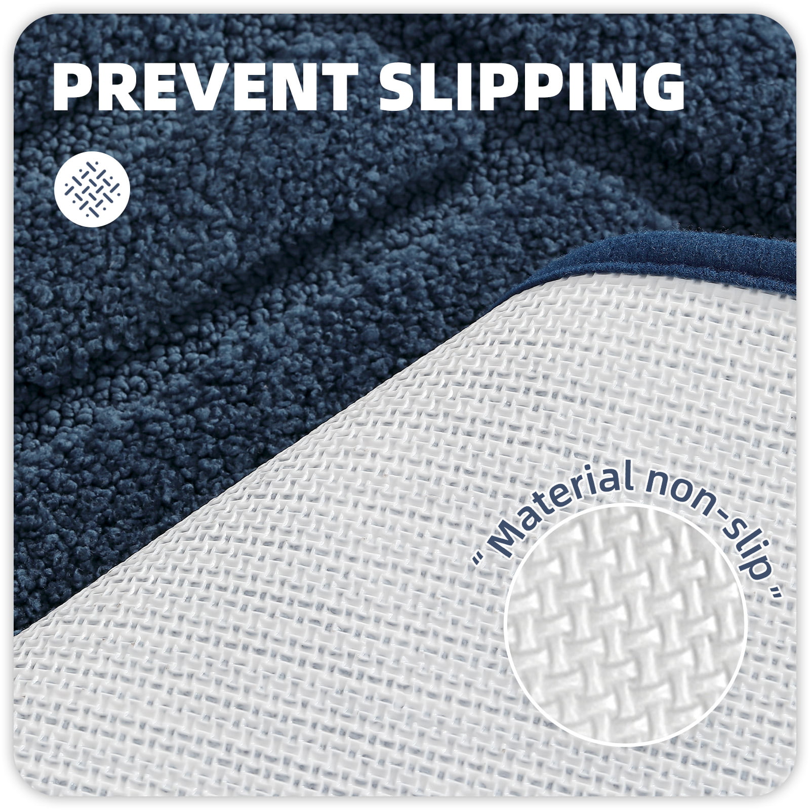 PABUBE Bathroom Rug, Soft Absorbent Bathroom Mat, Non Slip Shag Bath Rug, Machine Washable Bath Mat