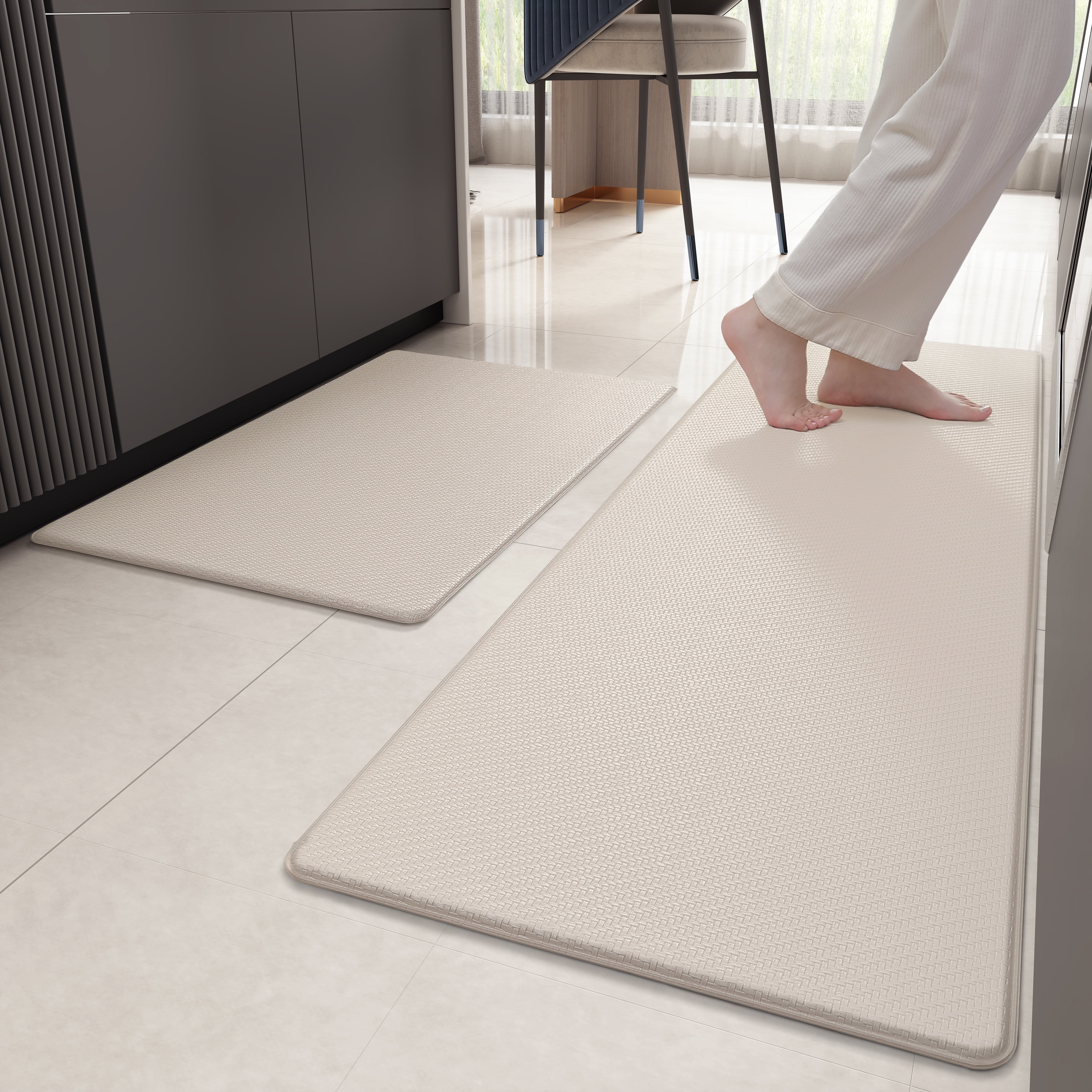 PABUBE Kitchen Rug and Mat Kitchen Mat Anti Fatigue, Non Slips Kitchen Floor Mat, Kitchen Rug or Mat Washable