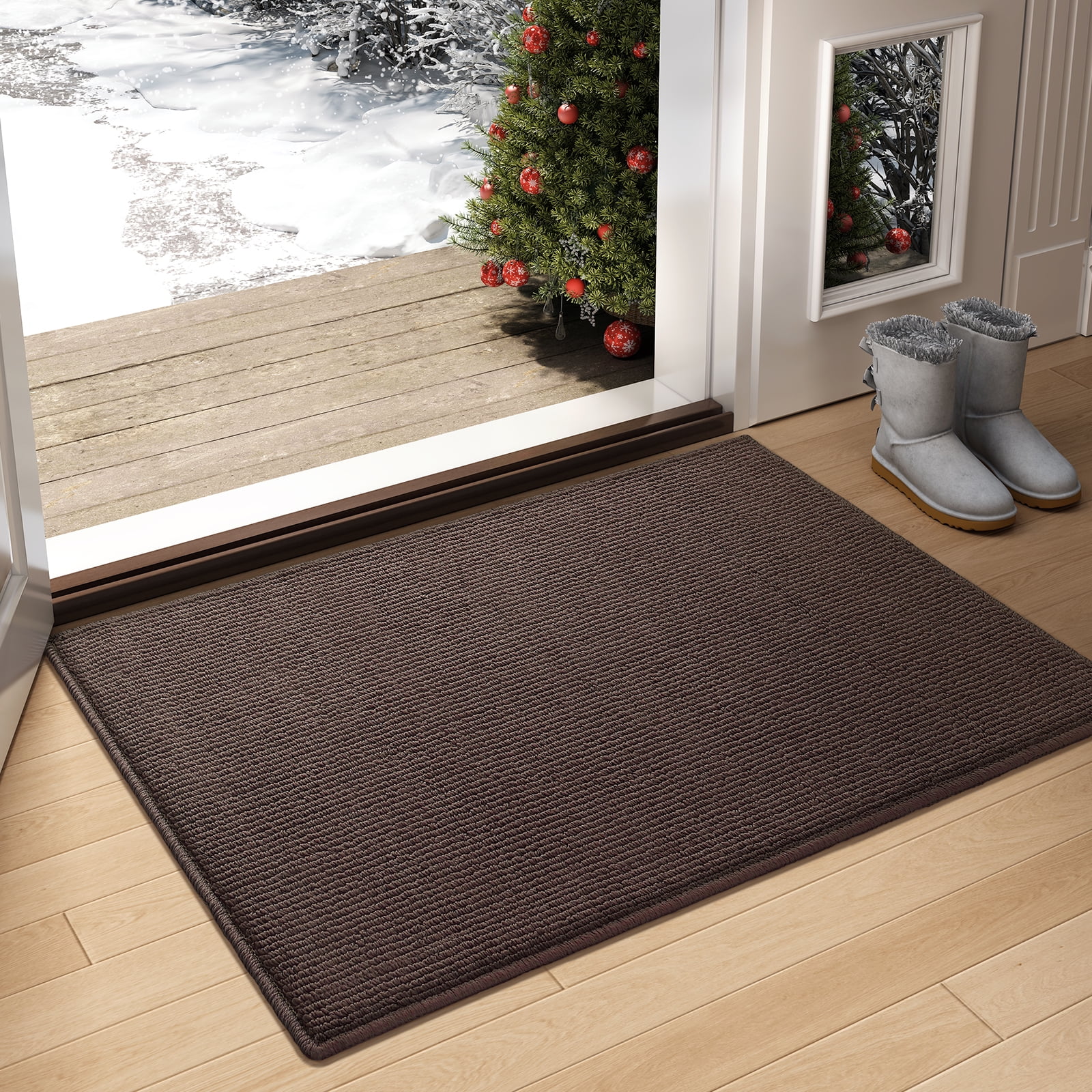 PABUBE Indoor and Outdoor Doormats, 20"x32" Front Door Rugs, Dirt Trapper Inside Door Mats, Non Slip Washable Welcome Mat Entryway Rug for Entryway