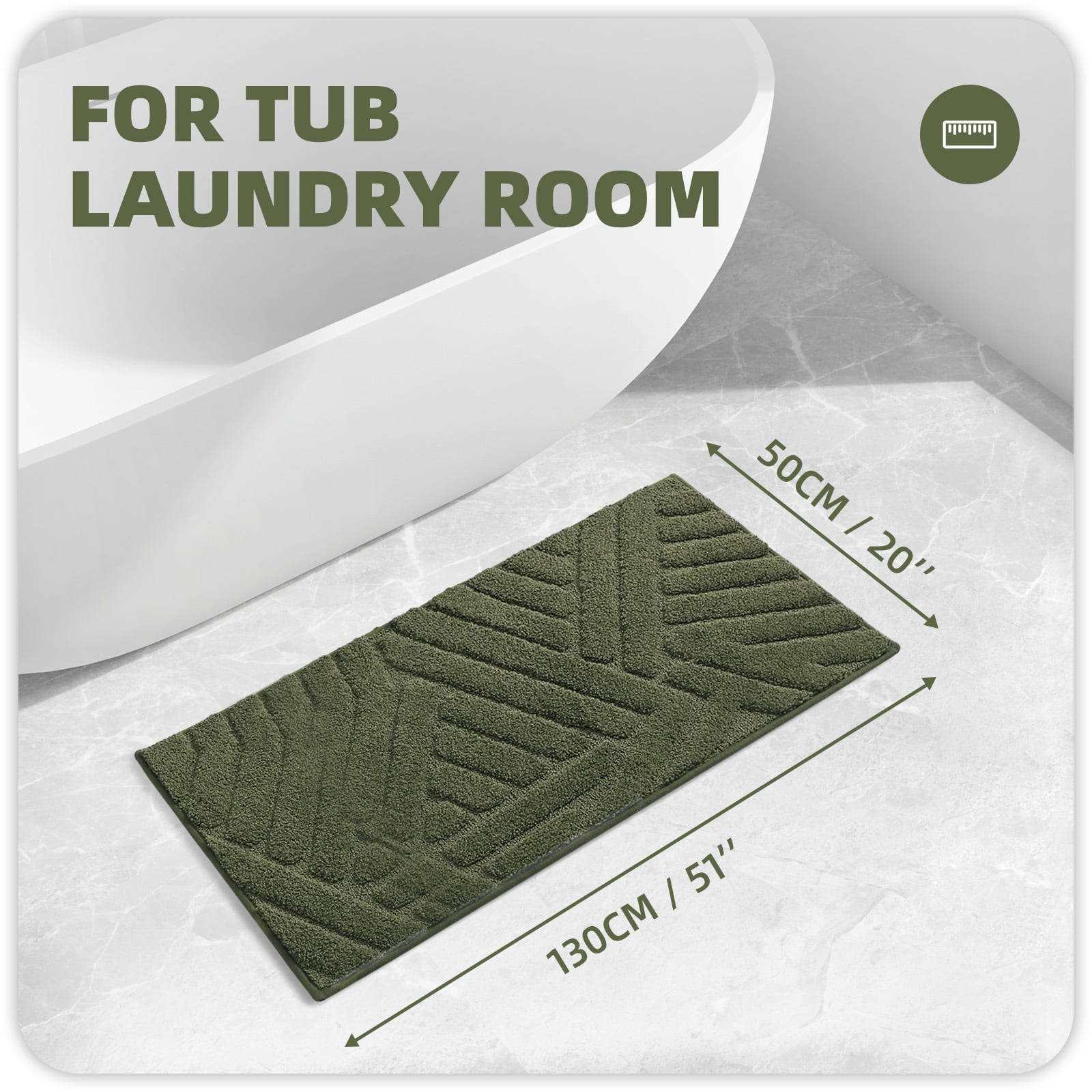 PABUBE Bathroom Rug, Soft Absorbent Bathroom Mat, Non Slip Shag Bath Rug, Machine Washable Bath Mat