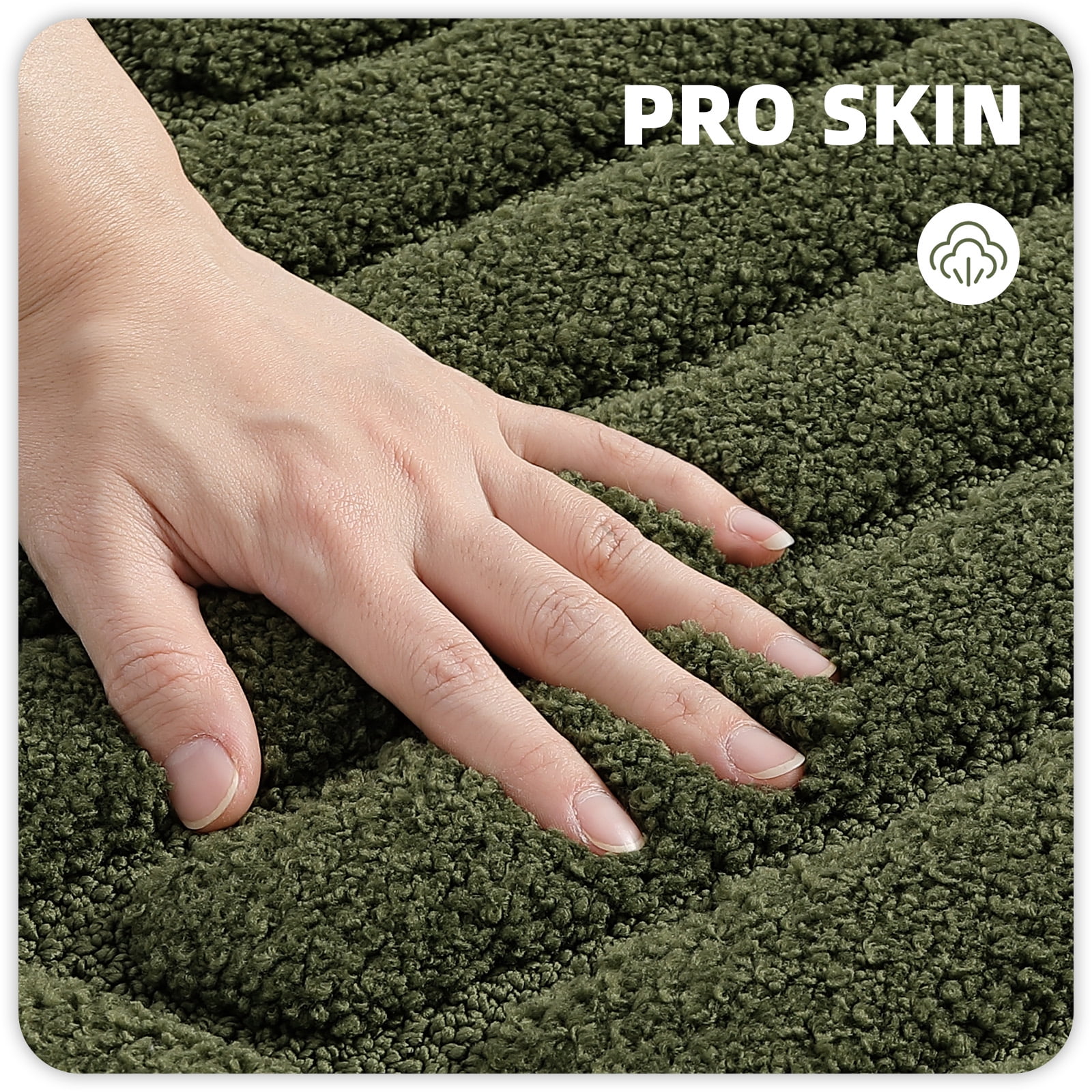 PABUBE Bathroom Rug, Soft Absorbent Bathroom Mat, Non Slip Shag Bath Rug, Machine Washable Bath Mat