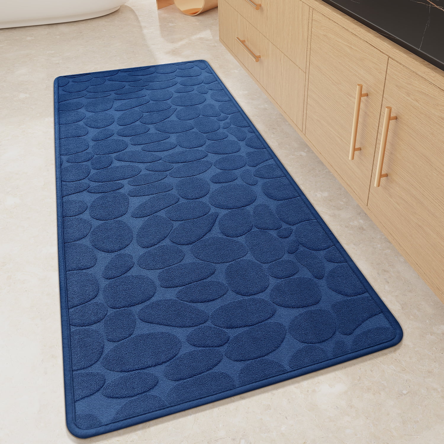 PABUBE Non Slip Bathroom Rugs, Ultra Thin Bath Mats for Bathroom Floor Fit Under Door, Super Absorbent Bath Rug with Rubber Backing, Non Shedding, Washable Bathroom Mat Shower Mat