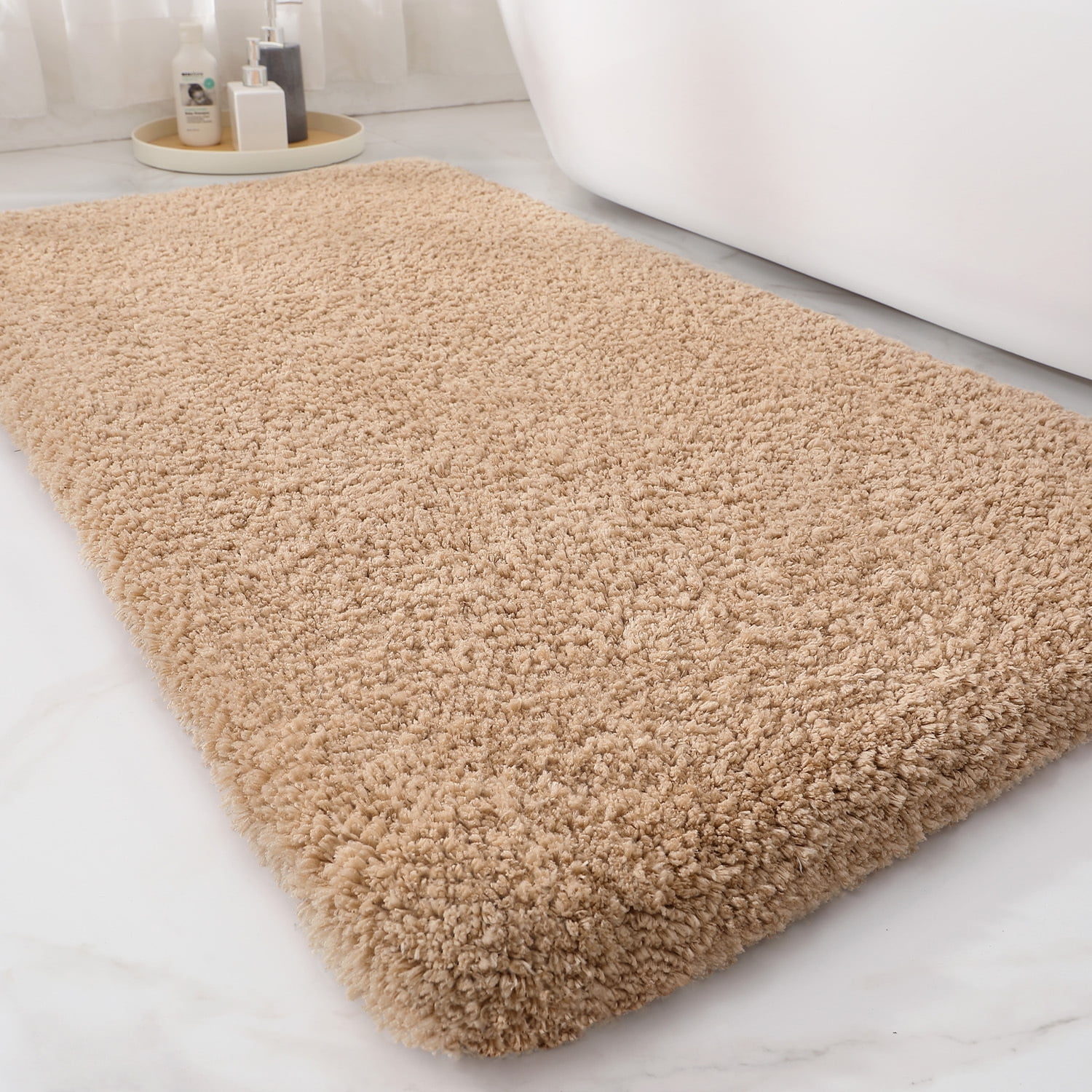 OEAKAY Bathroom Rugs,24"x16",Non Slip Shower Bath Room,Extra Soft and Absorbent,Bath Mats for Bathroom Floor,Machine Wash Dry Carpet Mat for Tub,24"x16"White