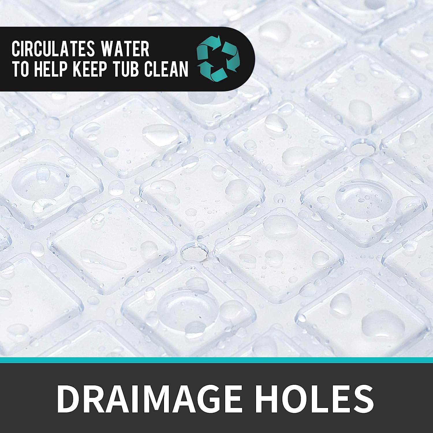 PABUBE Shower Mat for Bathtub Bath Mat for Tub, Non-Slip Bathtub Mat Machine Washable Tub Mat