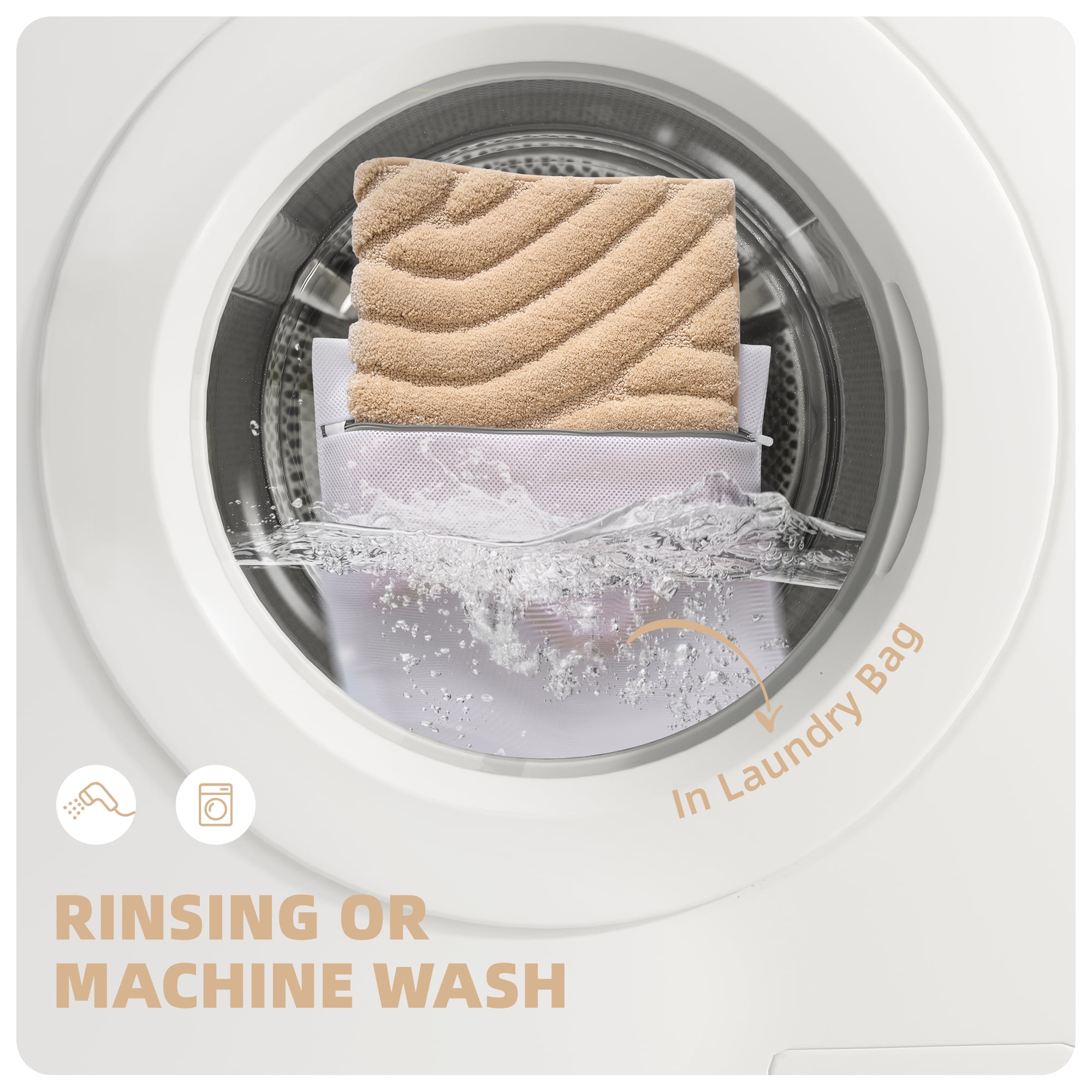 PABUBE Bathroom Rug, Soft Absorbent Bathroom Mat, Non Slip Shag Bath Rug, Machine Washable Bath Mat