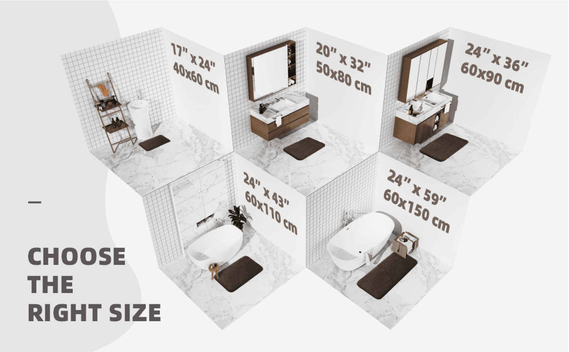 PABUBE Bathroom Rug Non-Slip Bathroom Mat Shag Bath Rugs Microfiber, Absorbent Bath Mat, Machine Washable,17"x24",White