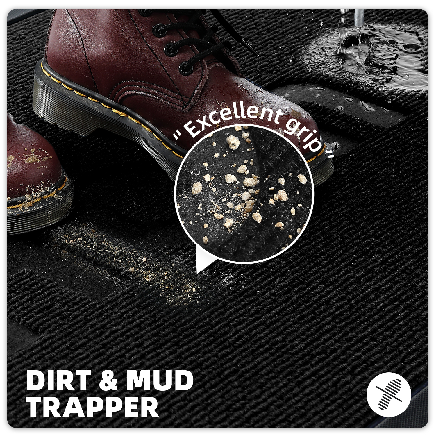 PABUBE Outdoor Mat Non Slip Heavy Duty Doormat Welcome Mats for Outside Low Profile Front Dirt Trapper Door Mat for Outdoor Decor with Rubber Backing