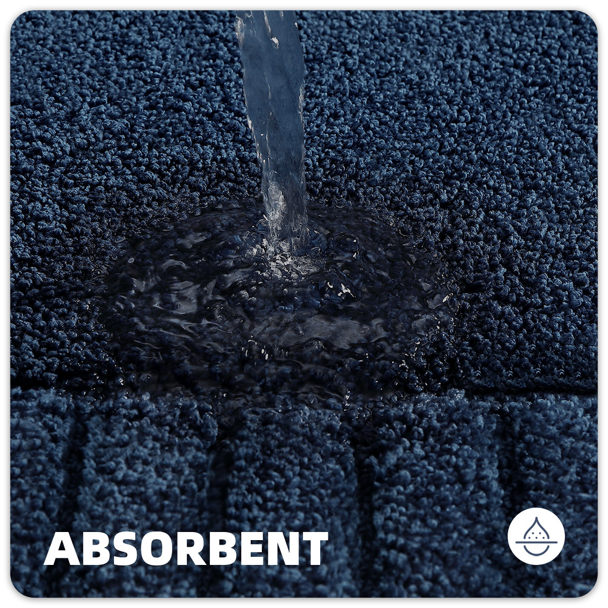 PABUBE Bathroom Rugs, Absorbent Bath Mats Rugs for Bathroom Floor Non Slip Non Skid, Soft Shag Microfiber Machine Washable Shower Bath Mat for Bathroom Decor